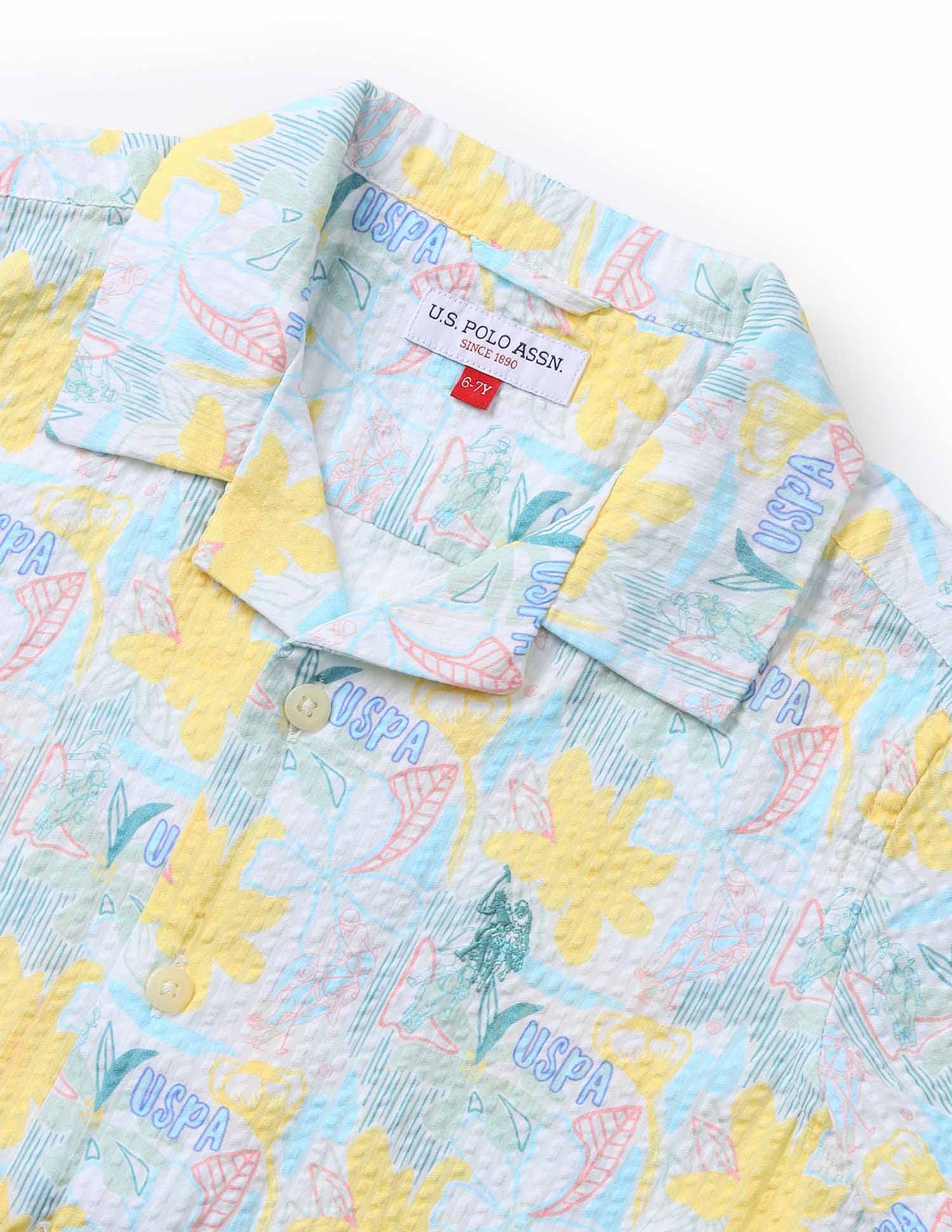 UKSHT1339 WHITE Boys Shirt White - U.S. POLO ASSN. | Large