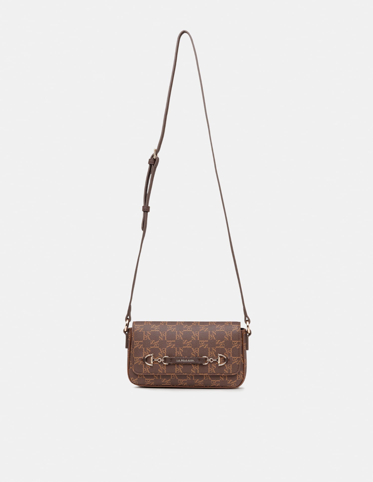 Women Cara Monogram Crossbody Bag Brown - U.S. Polo Assn. India | Large