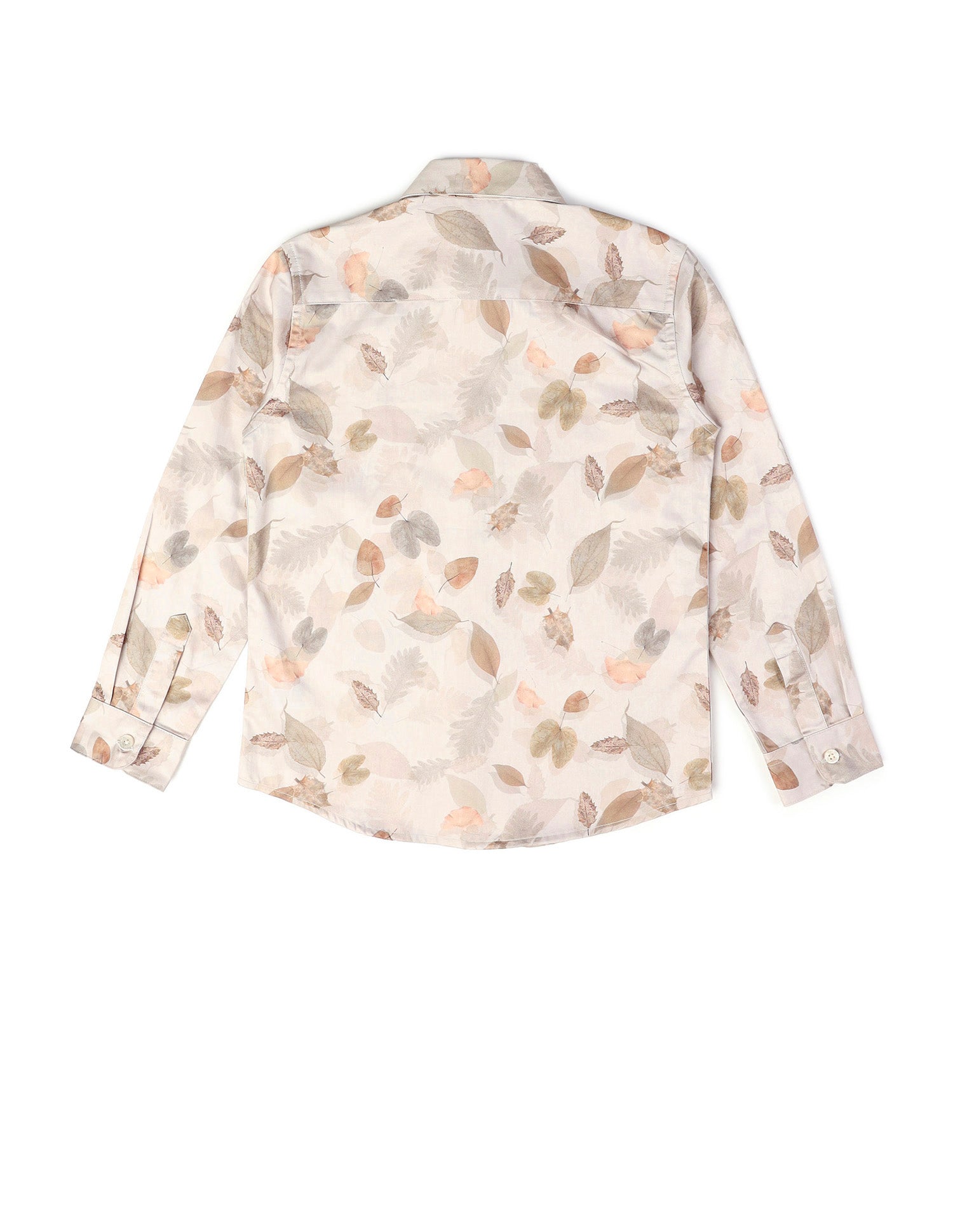 Boys Tropical Printed Satin Shirt Beige - U.S. POLO ASSN. | Large