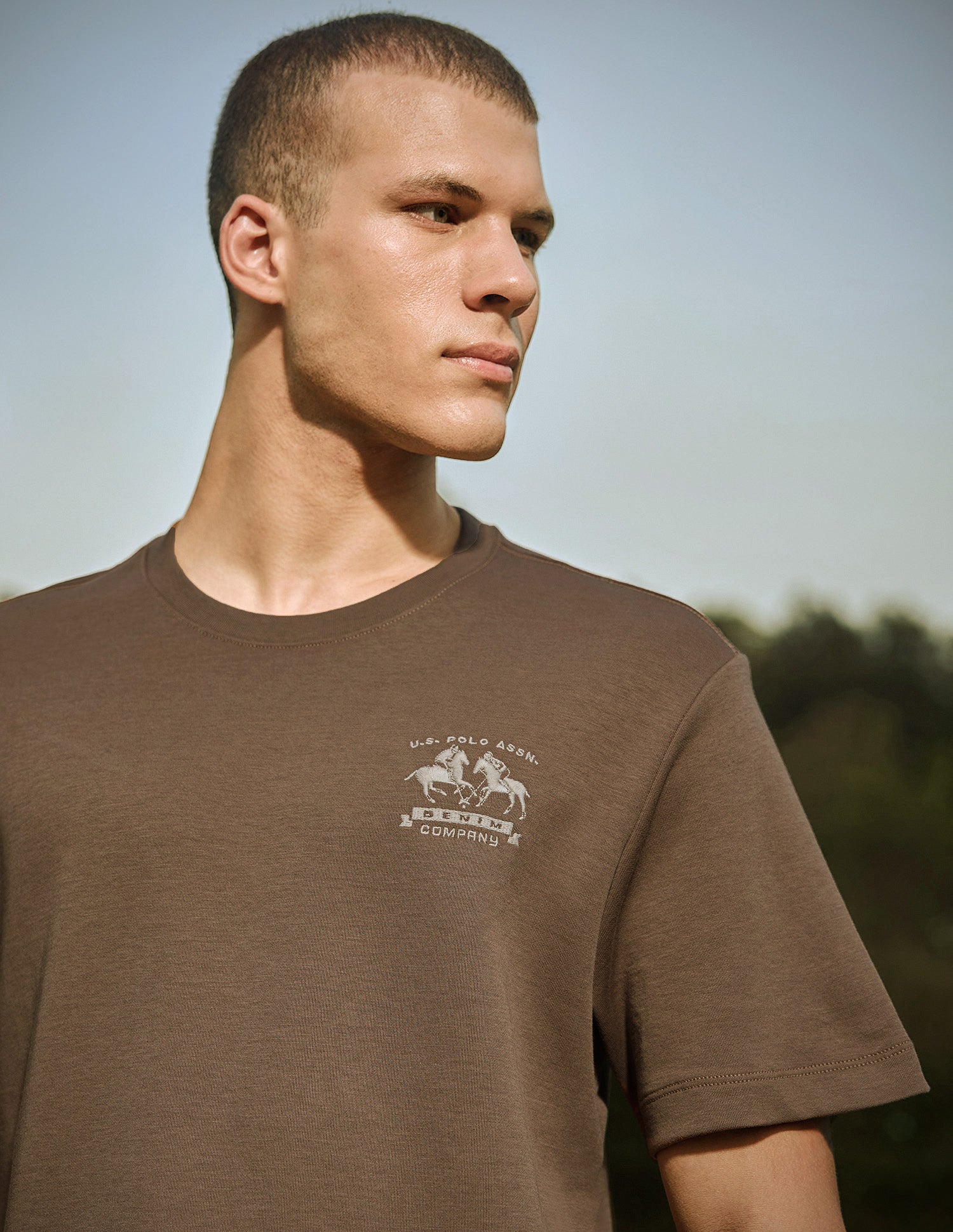Relaxed Fit Pure Cotton T-Shirt Brown - U.S. Polo Assn. India | Large