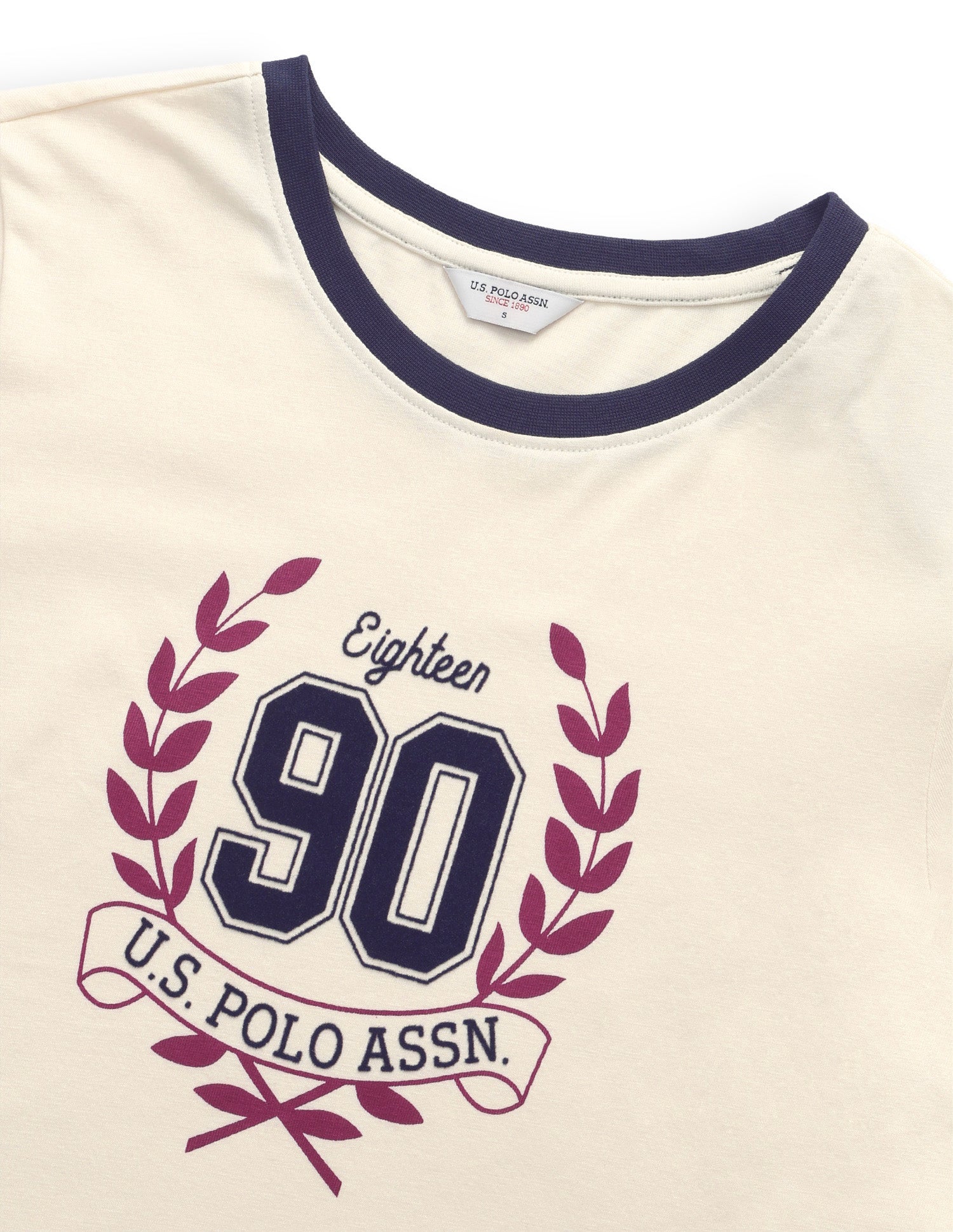 Graphic Brand Printed Regular Fit T-Shirt Ecru - U.S. Polo Assn. India | Large