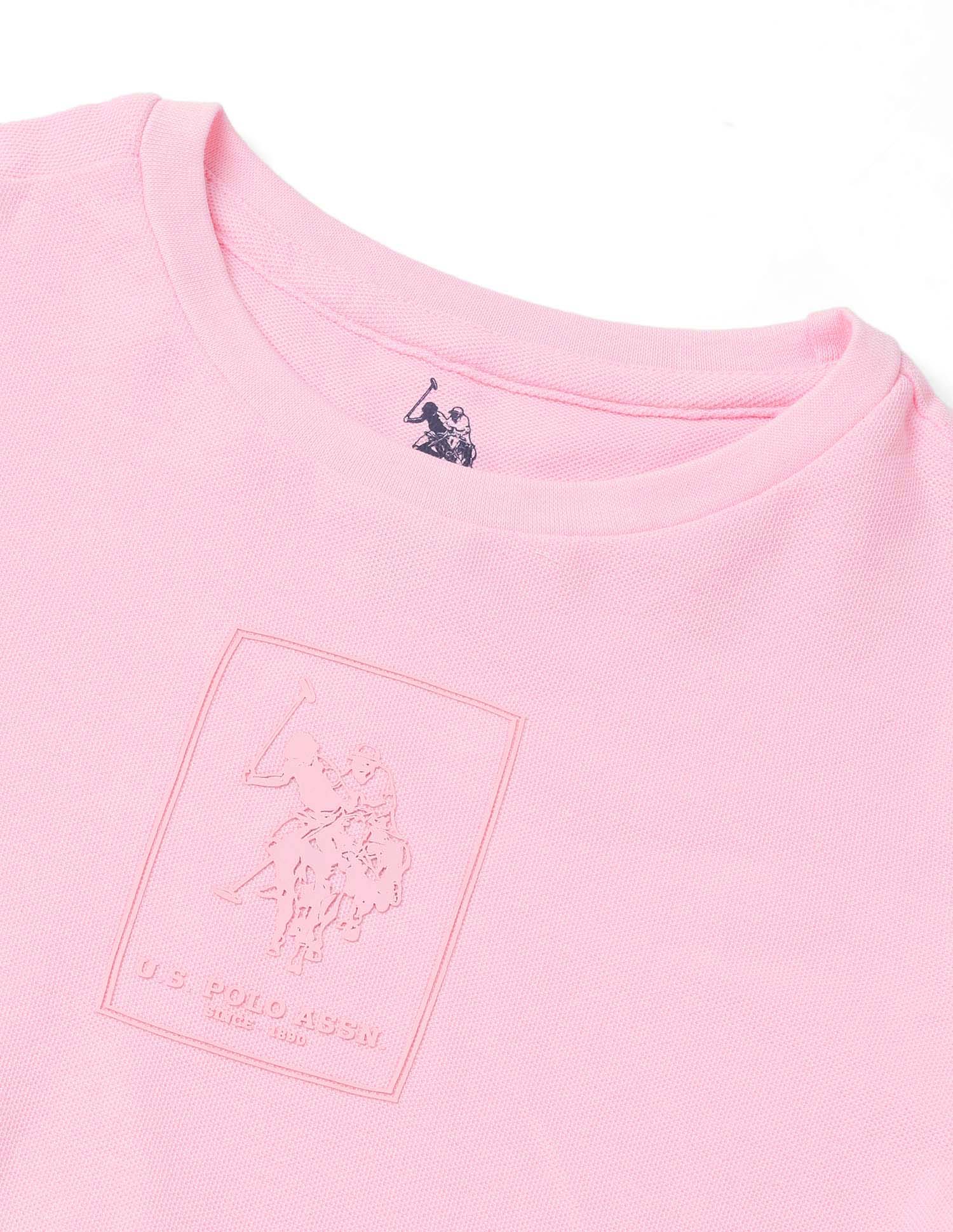 Boys Brand Embossed Regular Fit T-Shirt Light Pink - U.S. POLO ASSN. | Large