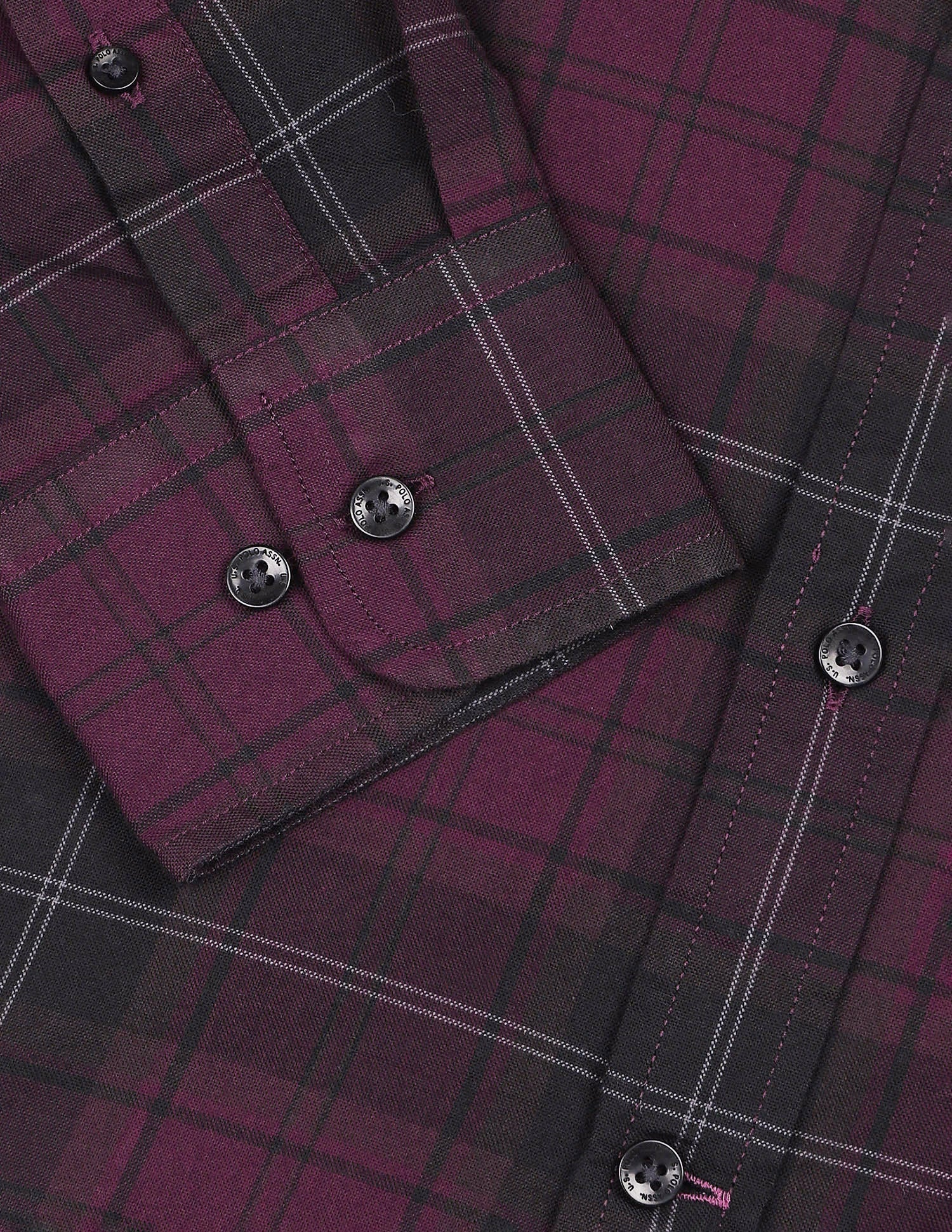Plaid Checked Regular Fit Shirt Wine - U.S. Polo Assn. India | Large
