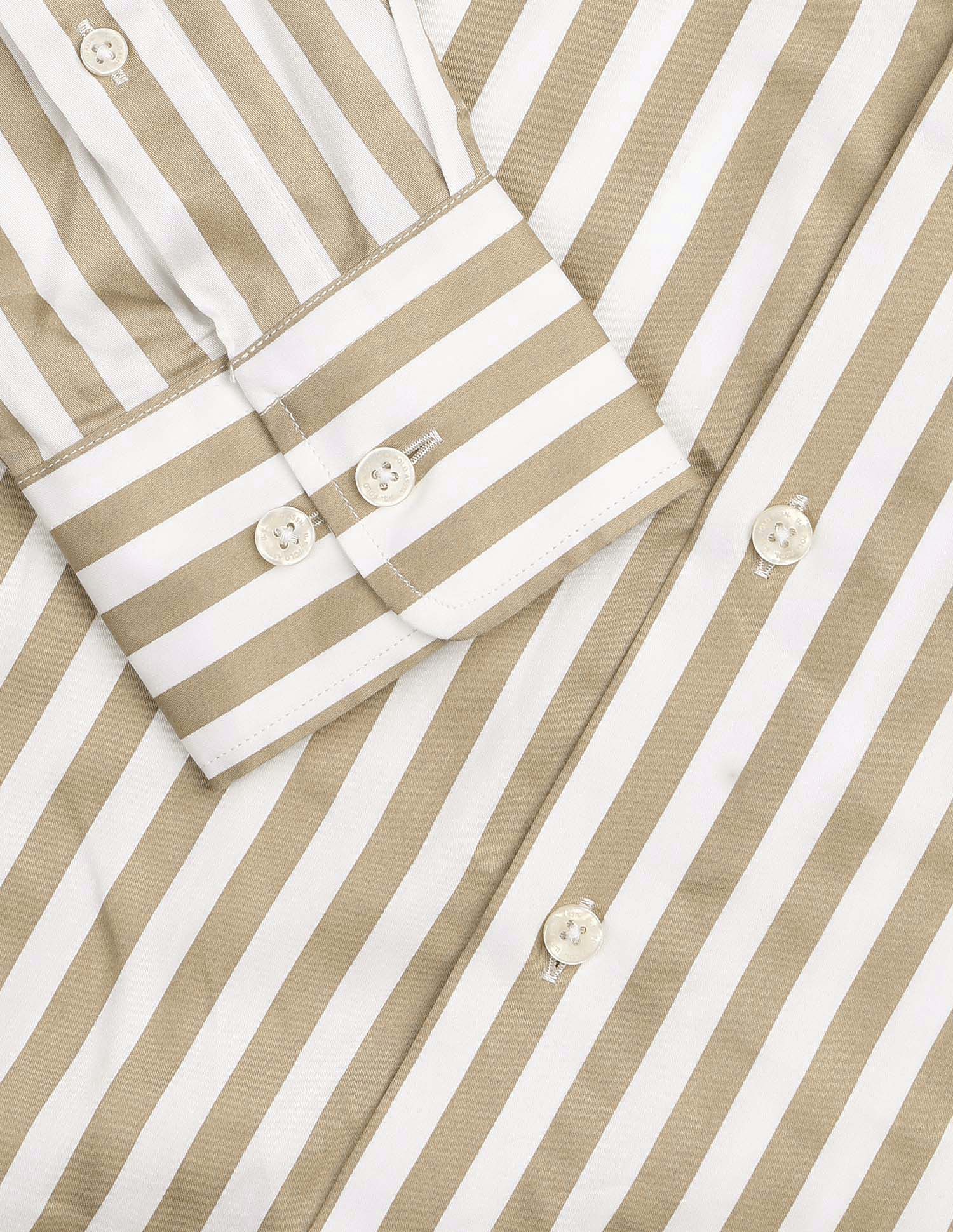 Satin Vertical Striped Shirt Beige - U.S. POLO ASSN. | Large