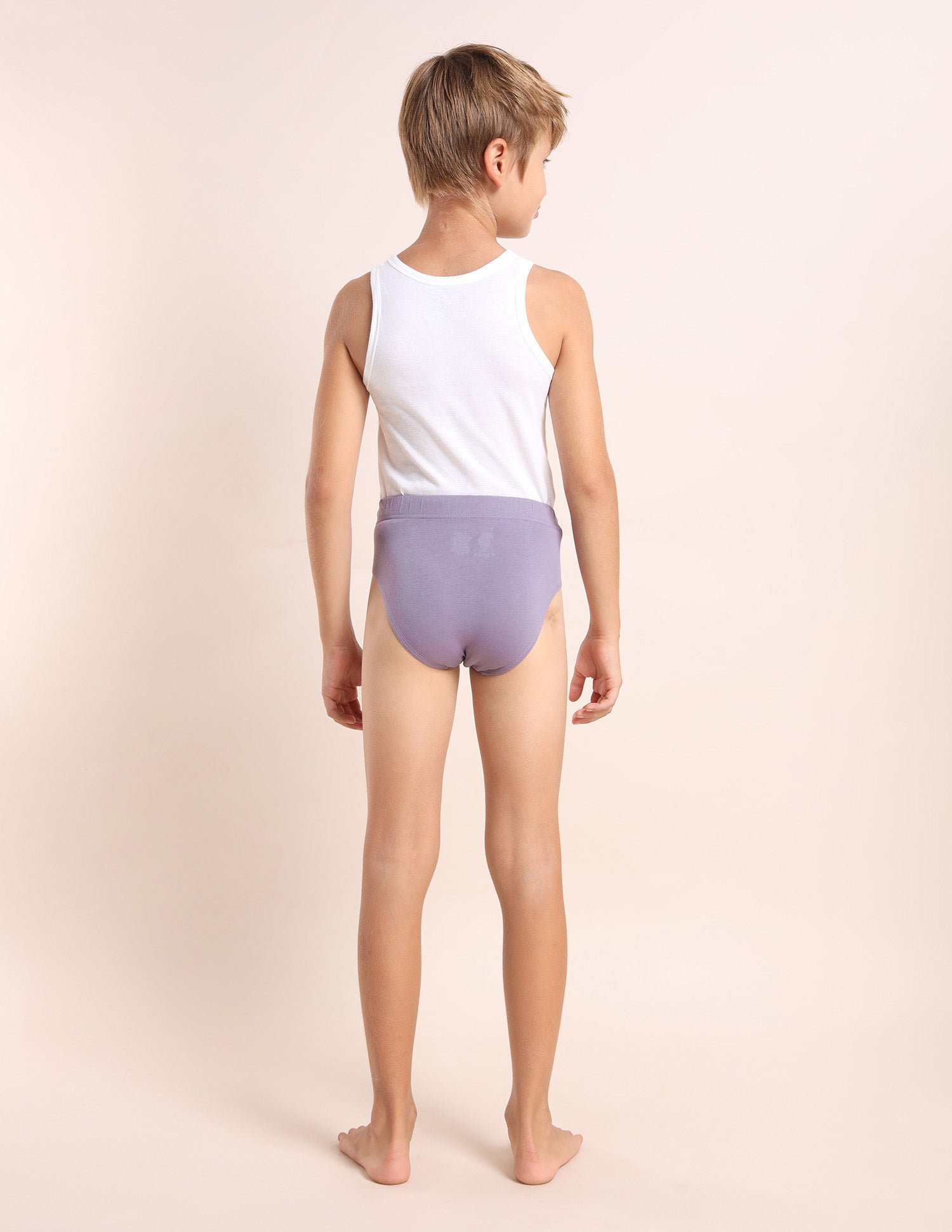 Boys Cotton Spandex Solid Briefs - Pack Of 3 Purple, Yellow and Green - U.S. POLO ASSN. | Large