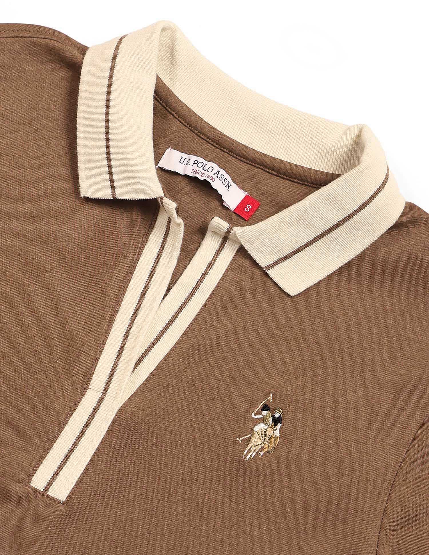 Regular Fit Solid Polo Shirt Brown - U.S. POLO ASSN. | Large