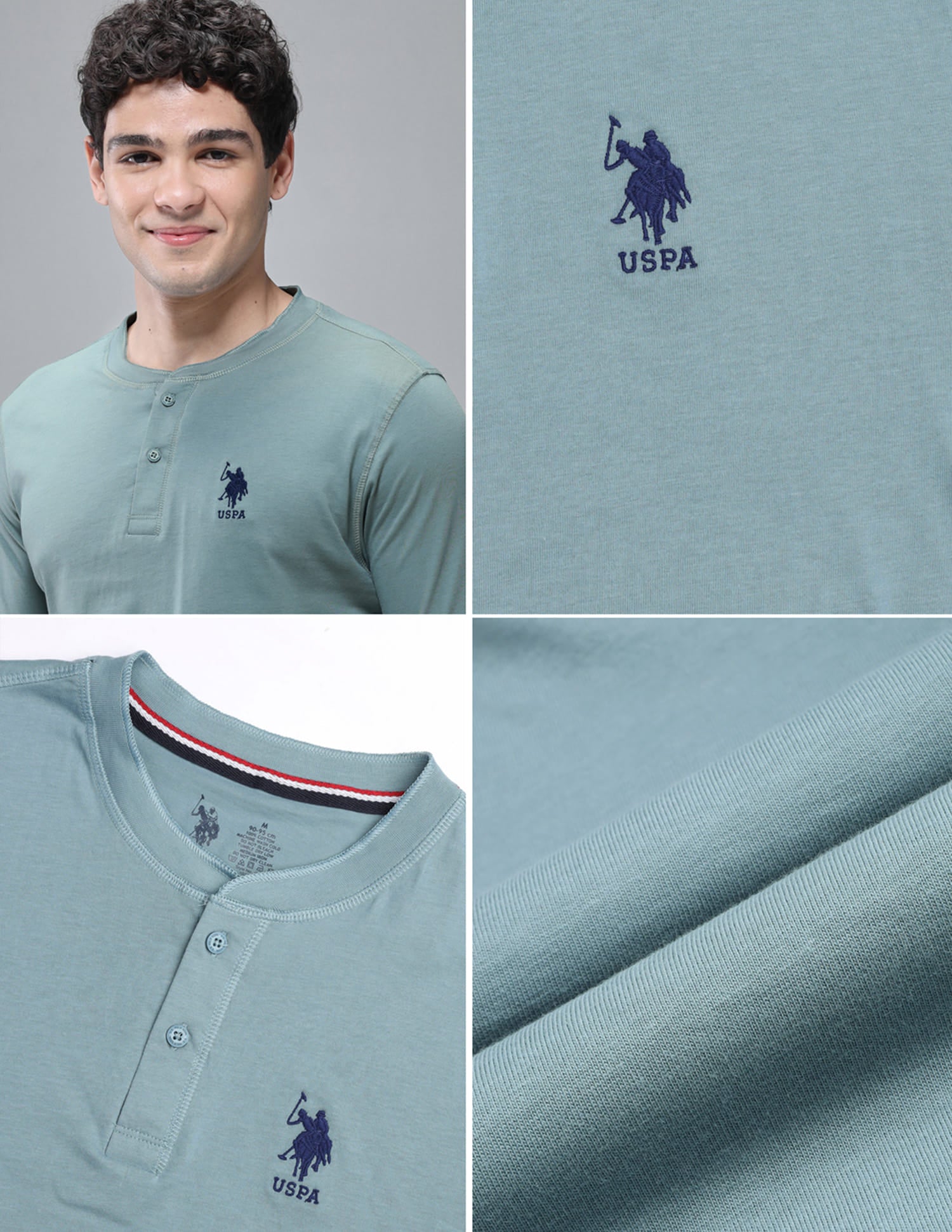Henley Neck Solid I694 Lounge T-Shirt - Pack Of 1 Lead - U.S. Polo Assn. India | Large