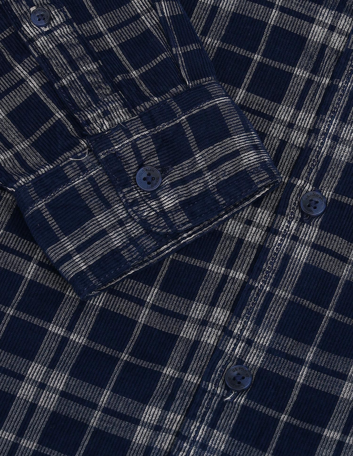 Slim Fit Corduroy Shirt Navy - U.S. Polo Assn. India | Large