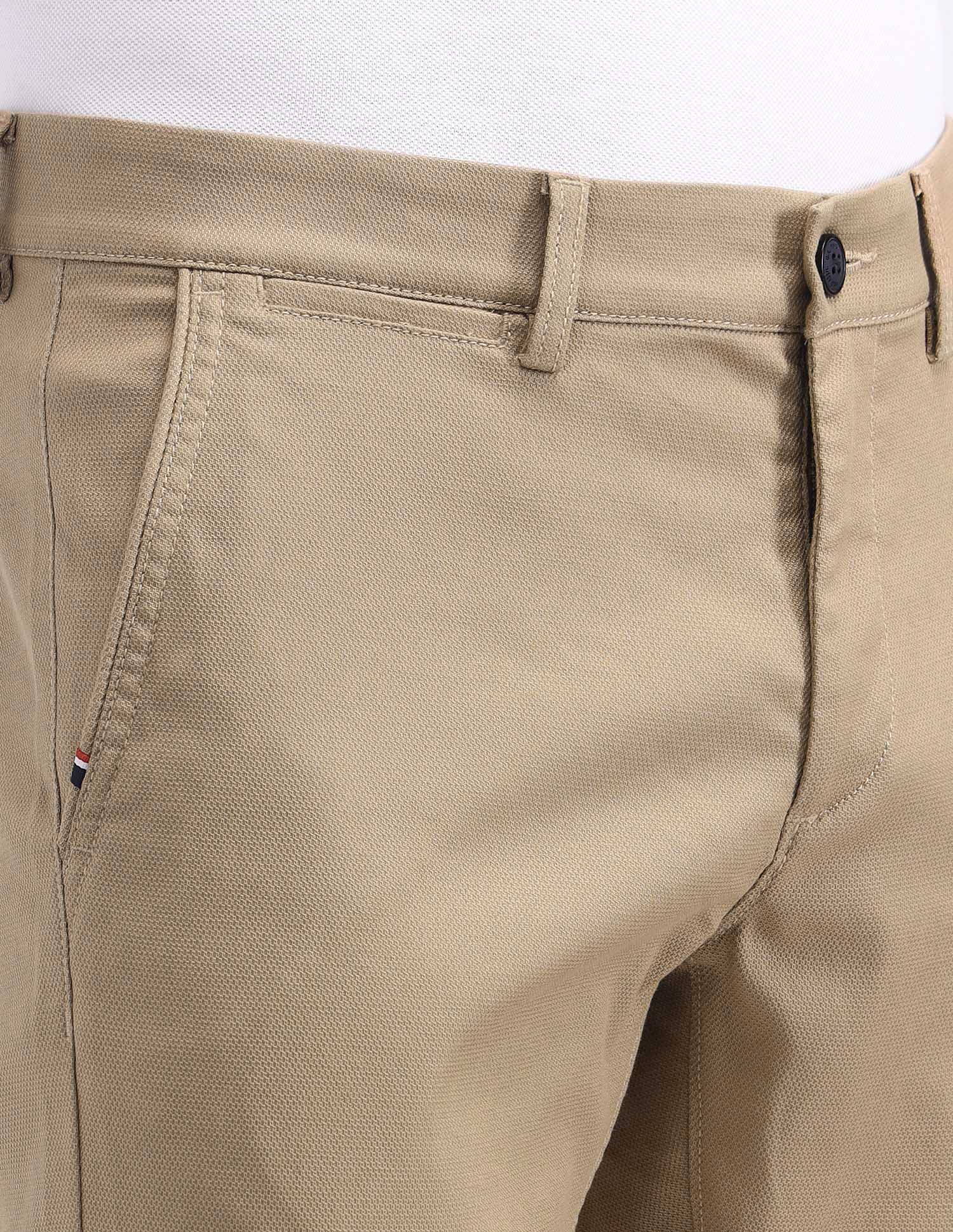 Austin Slim Fit Solid Trousers Khaki - U.S. POLO ASSN. | Large