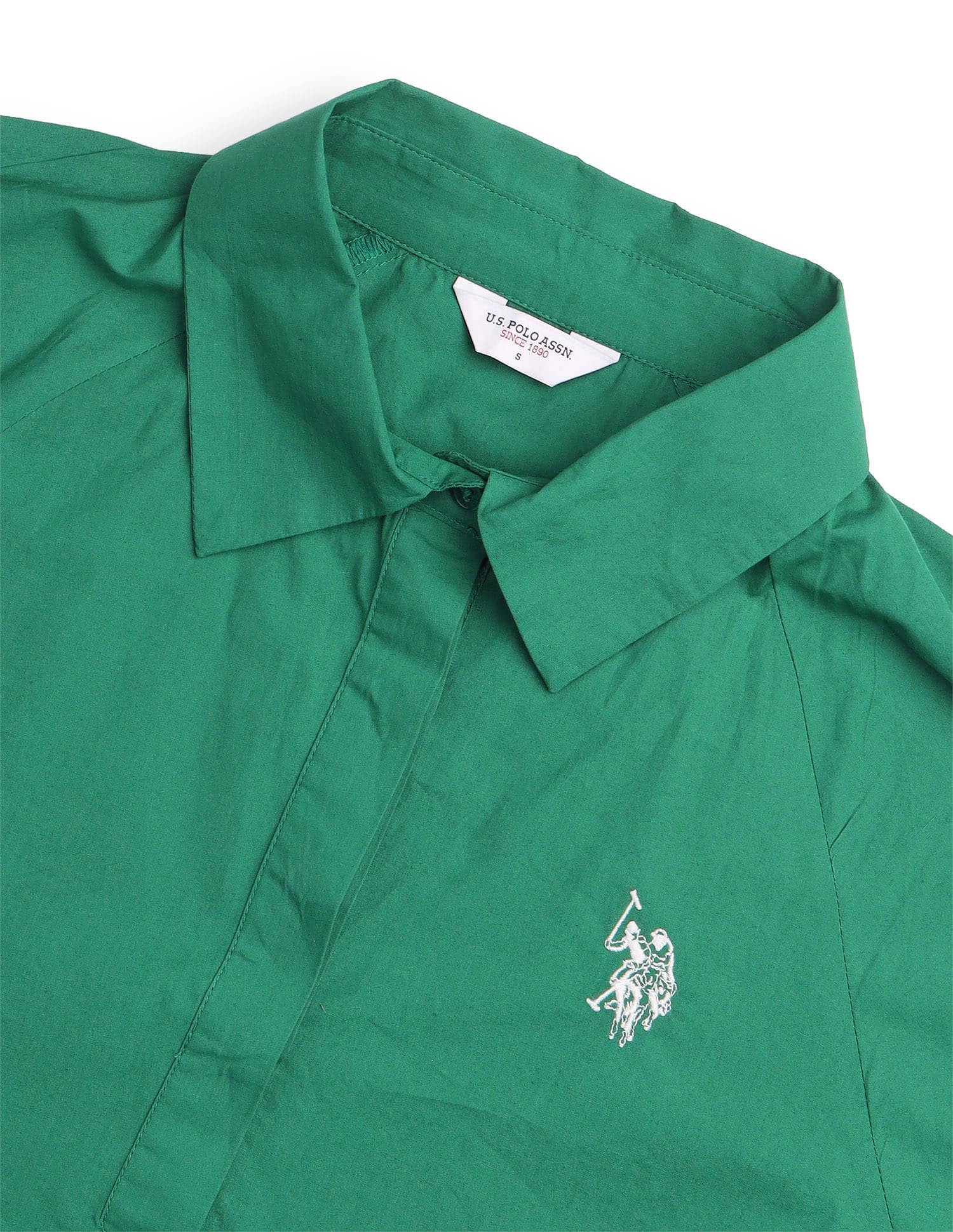 Solid Regular Fit Shirt Green - U.S. Polo Assn. India | Large