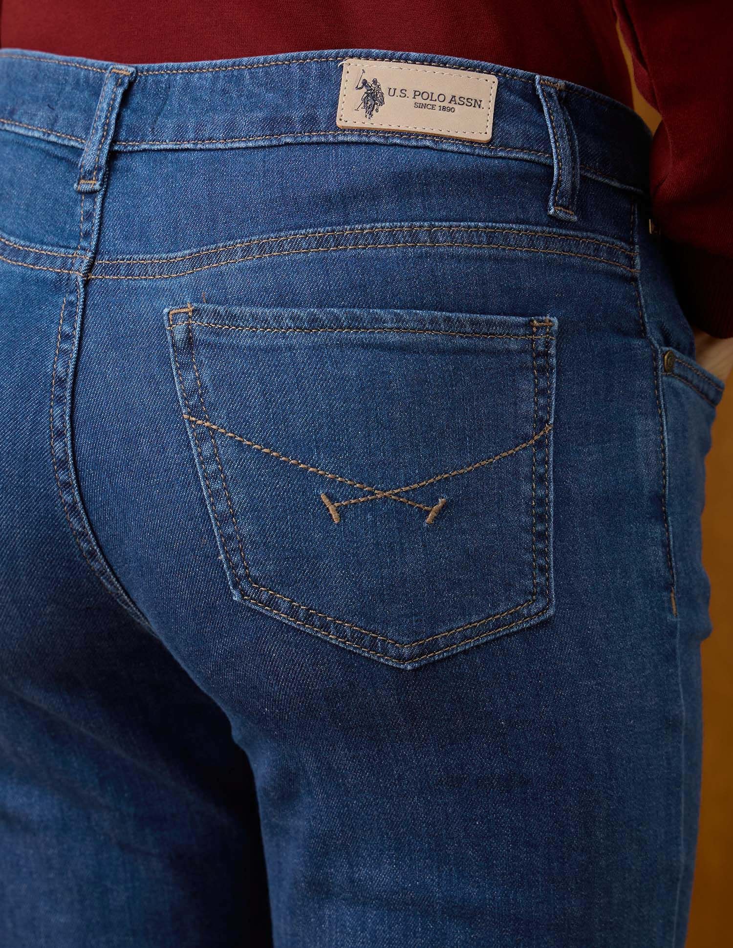 High Rise Flared Fit Jeans Blue - U.S. POLO ASSN. | Large