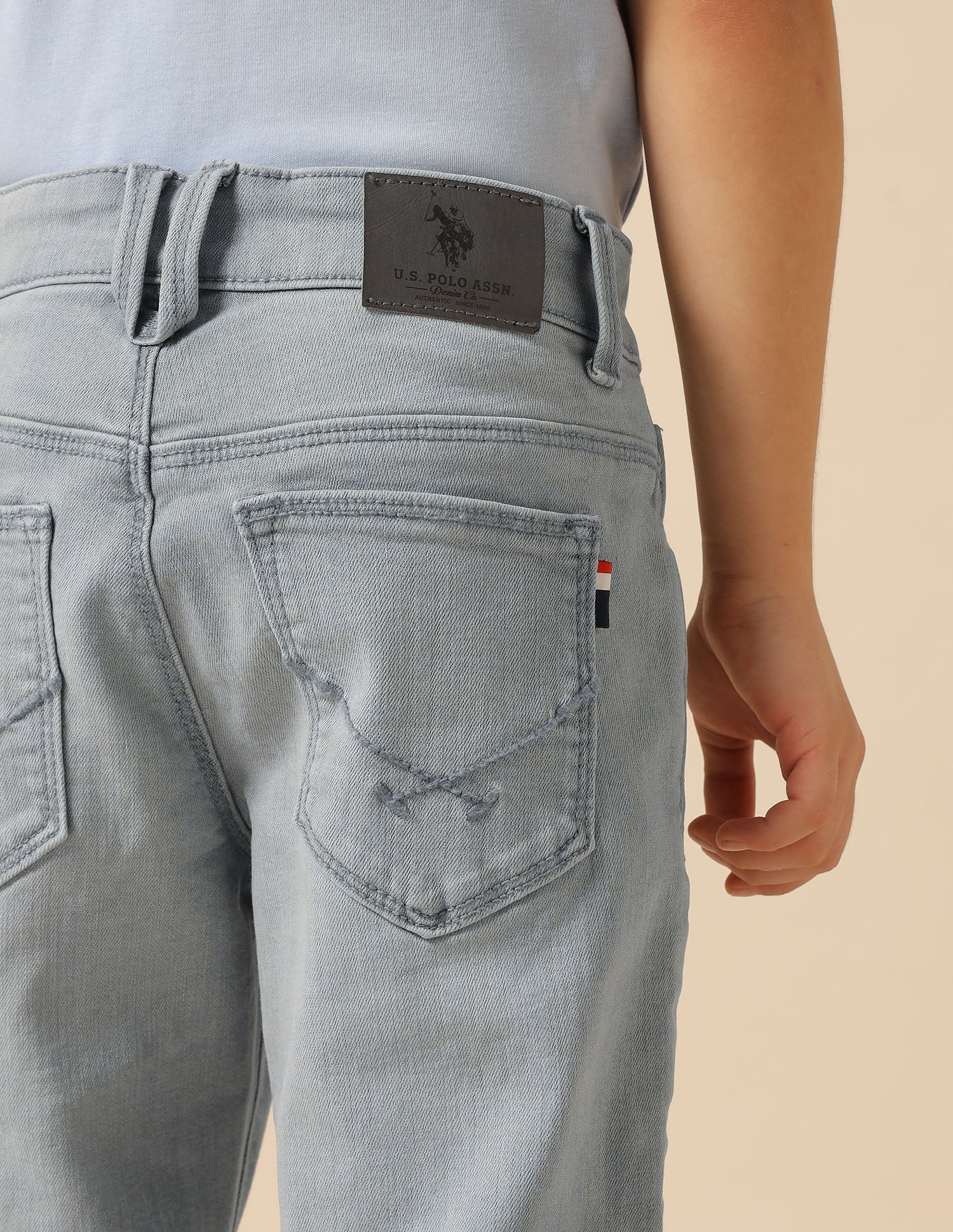 Boys Whiskered Relaxed Fit Jeans Grey - U.S. POLO ASSN. | Large