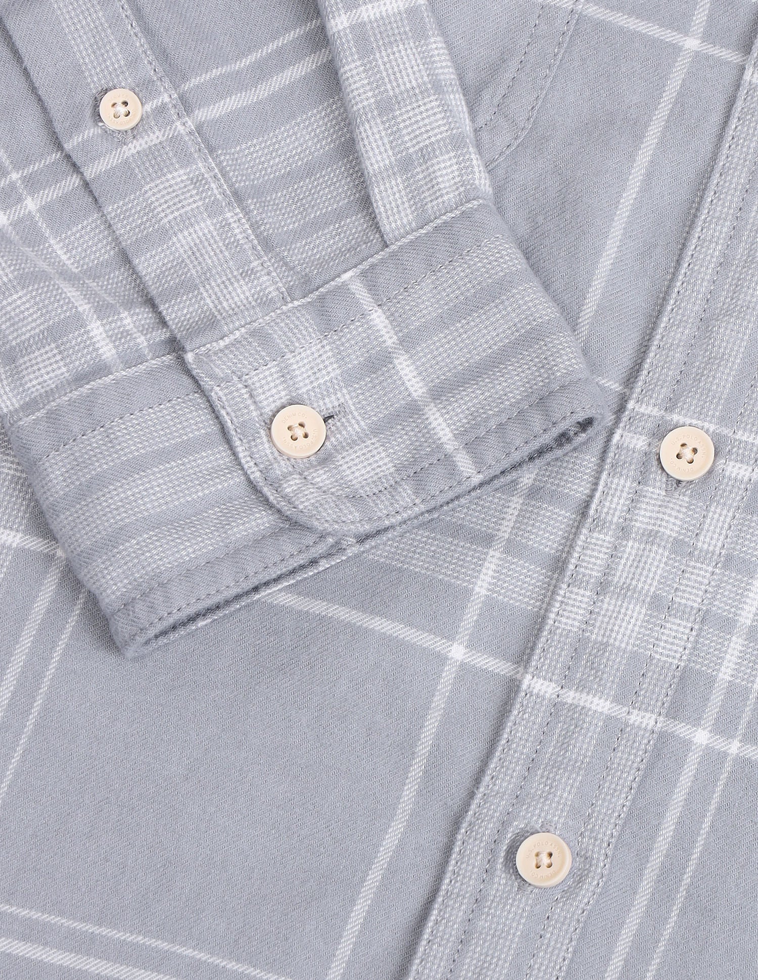 Manhattan Slim Fit Checked Shirt Grey - U.S. Polo Assn. India | Large