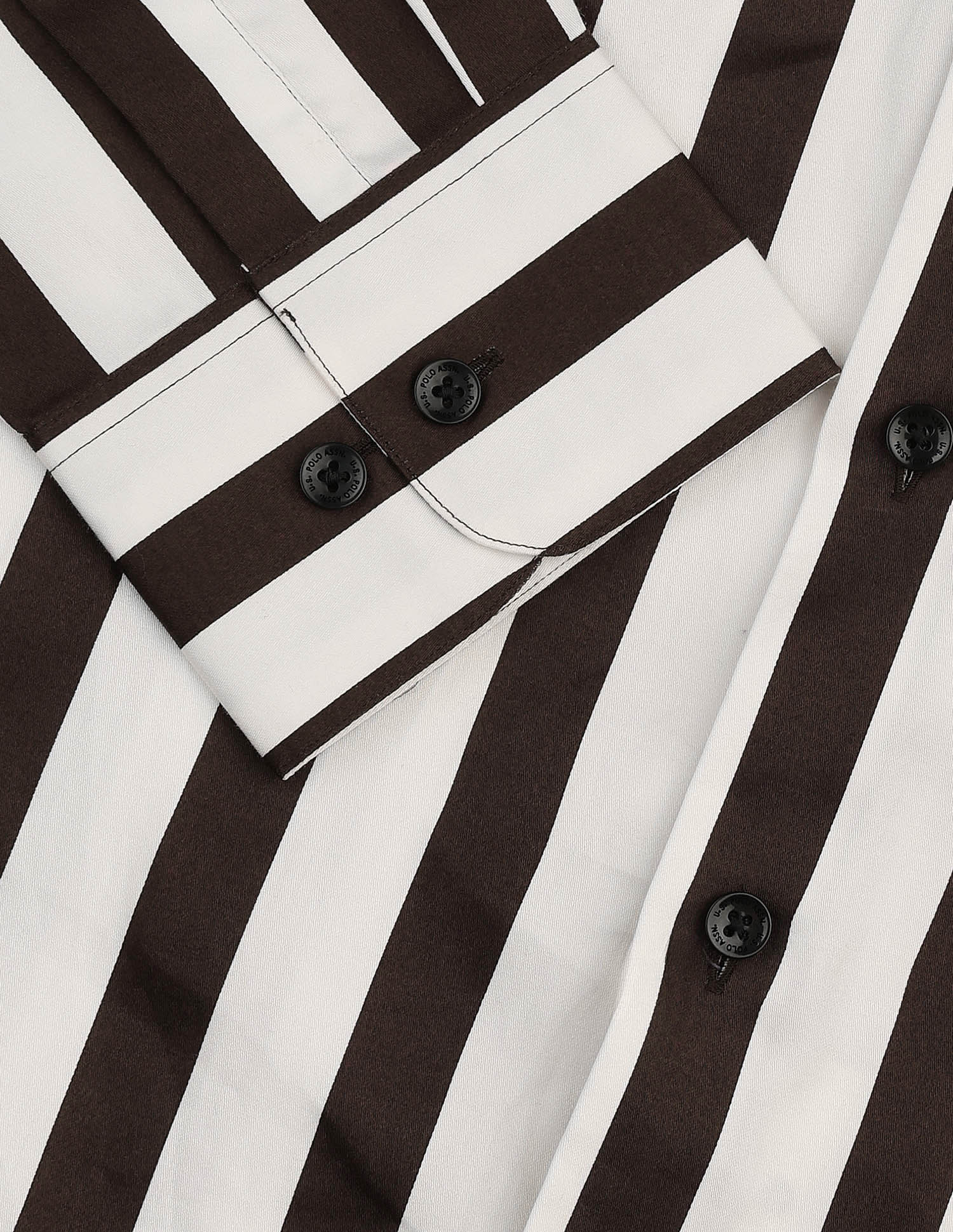 Vertical Striped Pure Cotton Shirt Choco - U.S. POLO ASSN. | Large