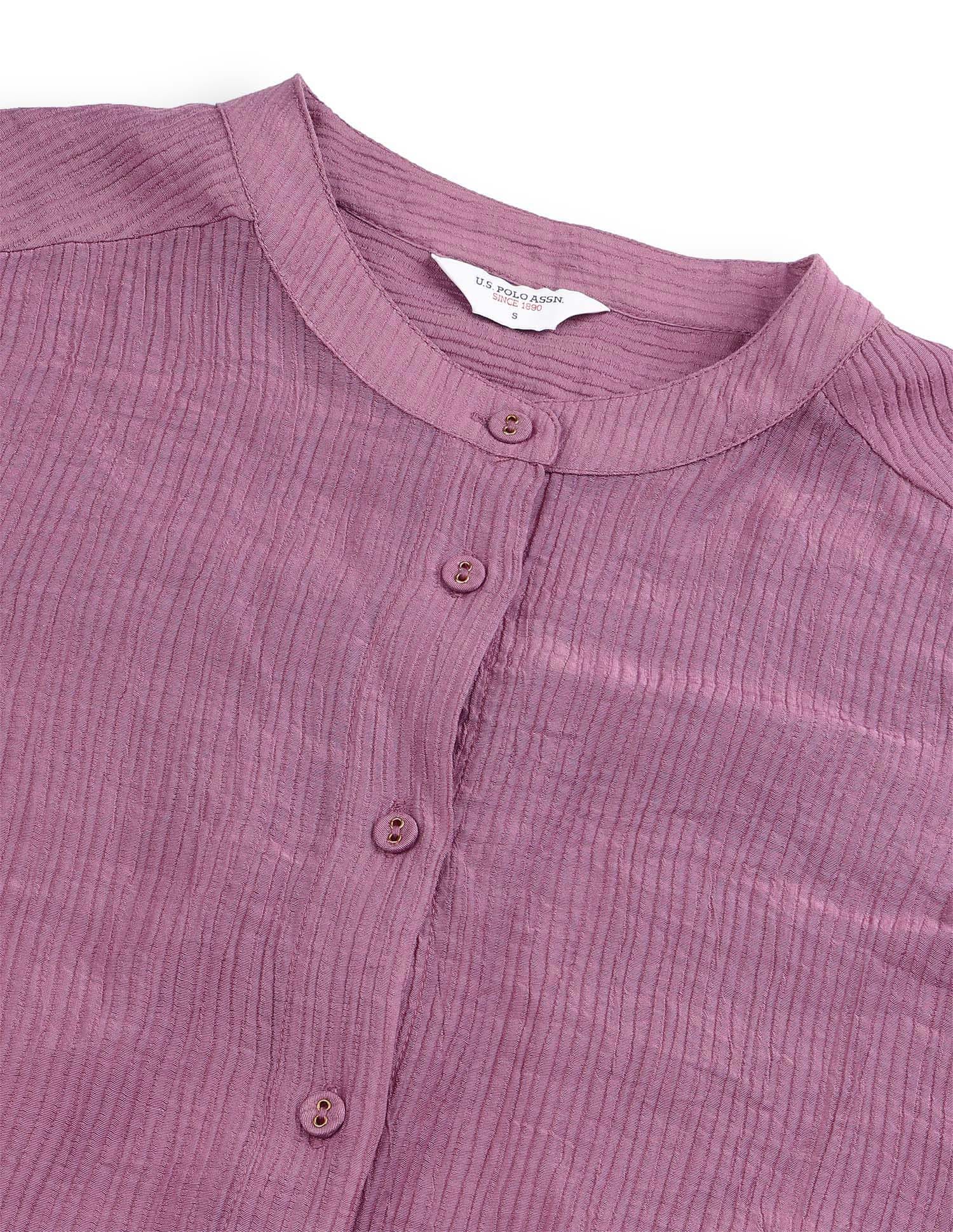 Solid Relaxed Fit Blouson Top Pink - U.S. Polo Assn. India | Large