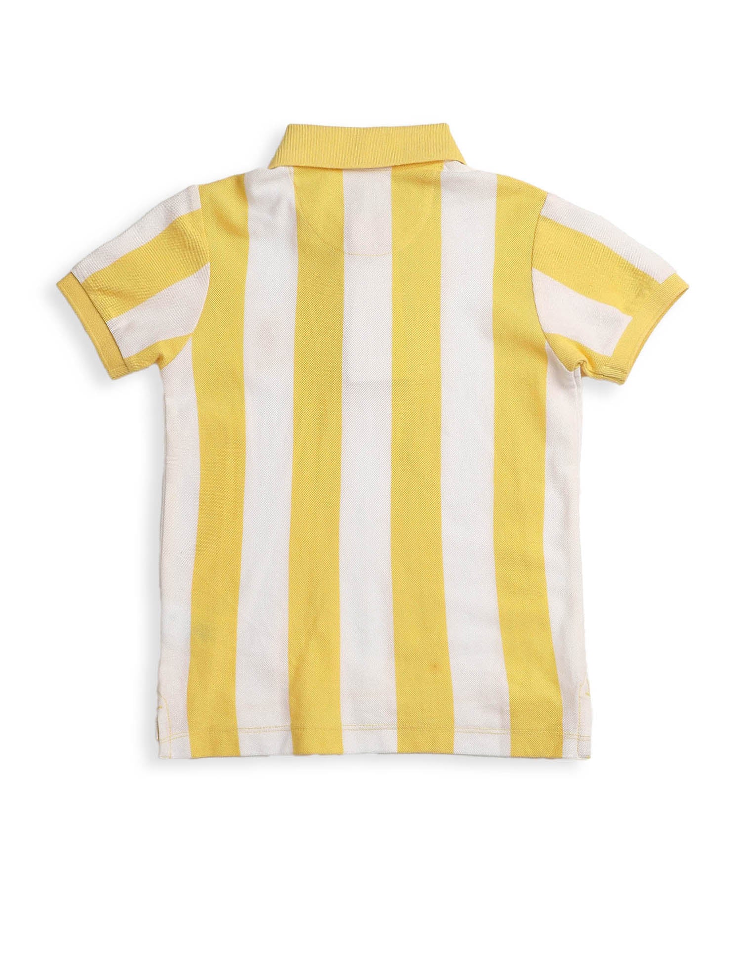 Boys Vertical Striped Regular Fit Polo Shirt Yellow - U.S. POLO ASSN. | Large