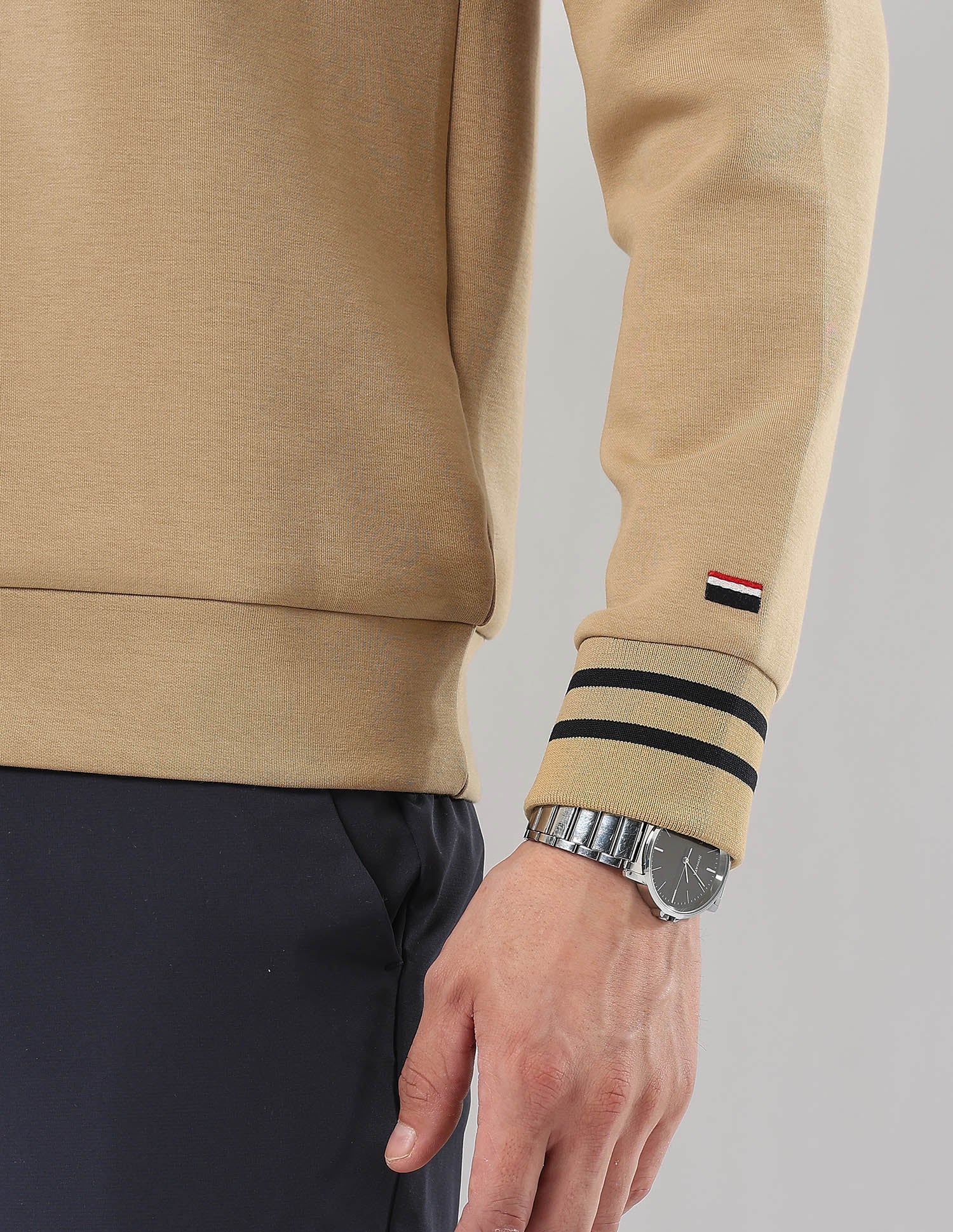 Brand Embossed Regular Fit Sweatshirt Khaki - U.S. POLO ASSN. | Large