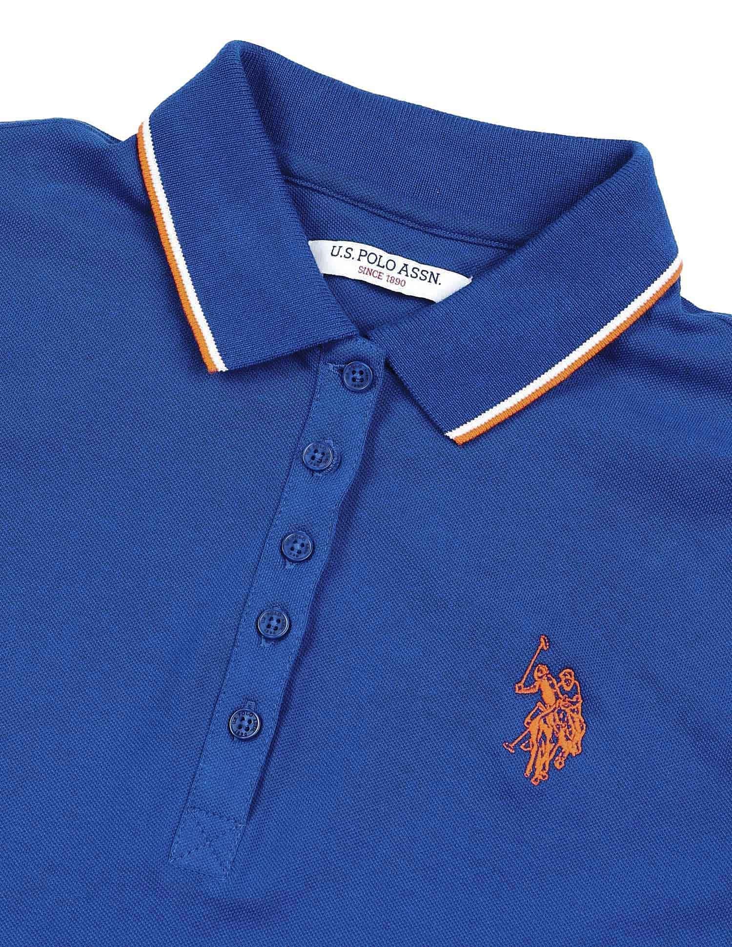 Tipped Collar Regular Fit Polo Shirt Royal Blue - U.S. POLO ASSN. | Large