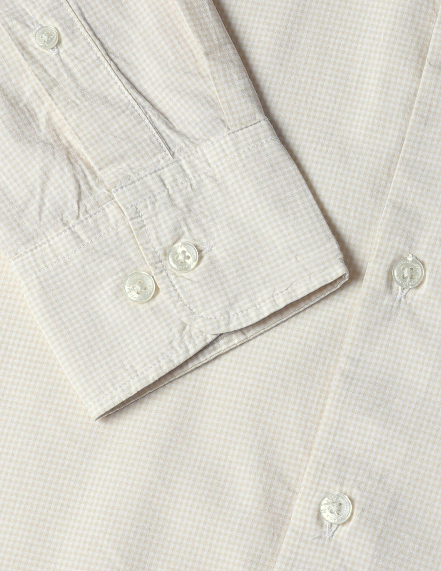 Gingham Checked Tailored Fit Shirt Beige - U.S. POLO ASSN. | Large