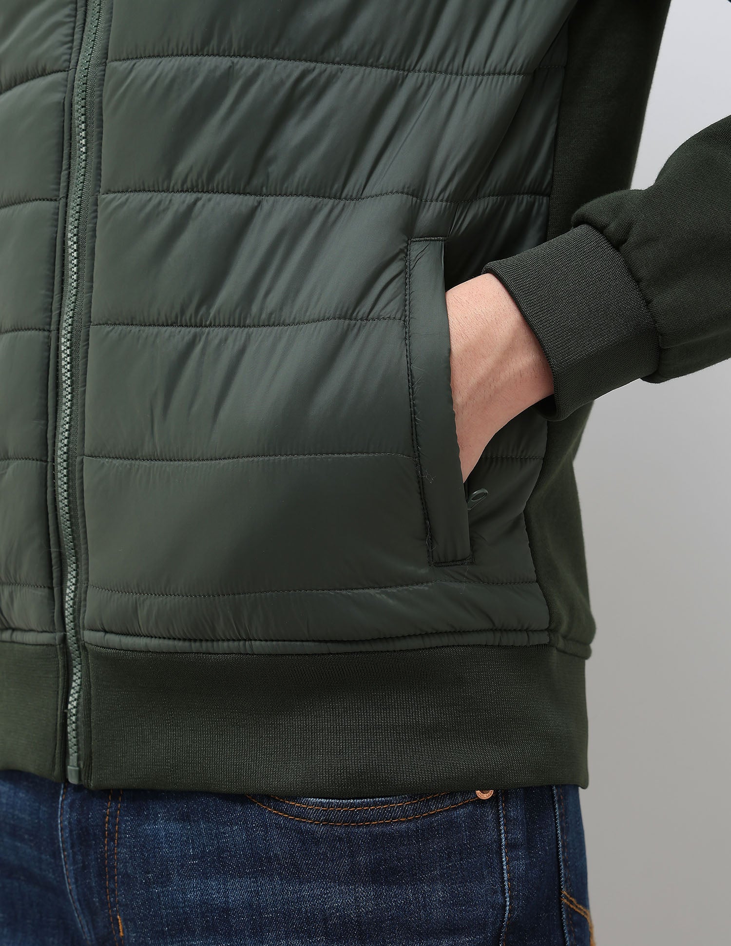 Solid Regular Fit Puffer Jacket Olive - U.S. POLO ASSN. | Large