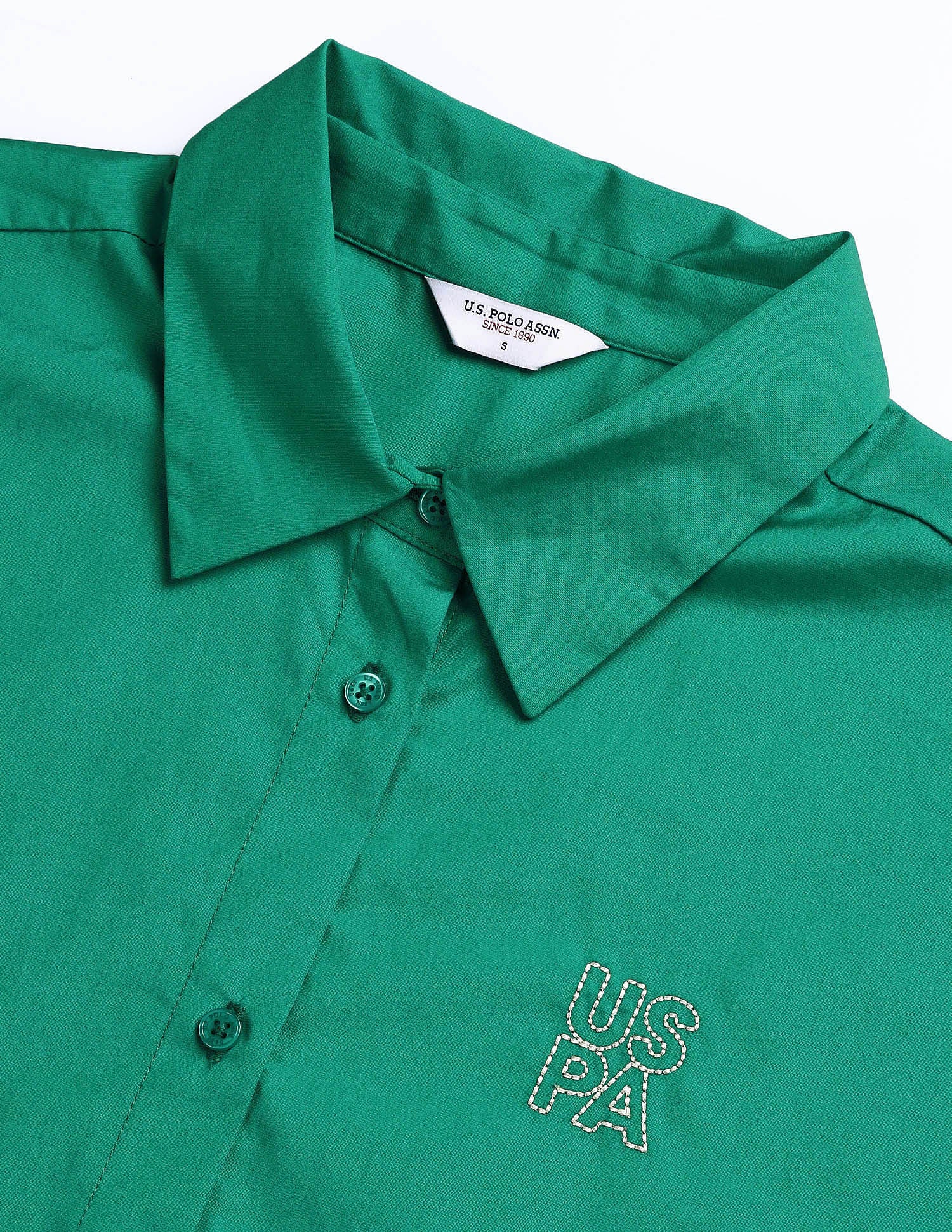 Relaxed Fit Solid Shirt Green - U.S. POLO ASSN. | Large