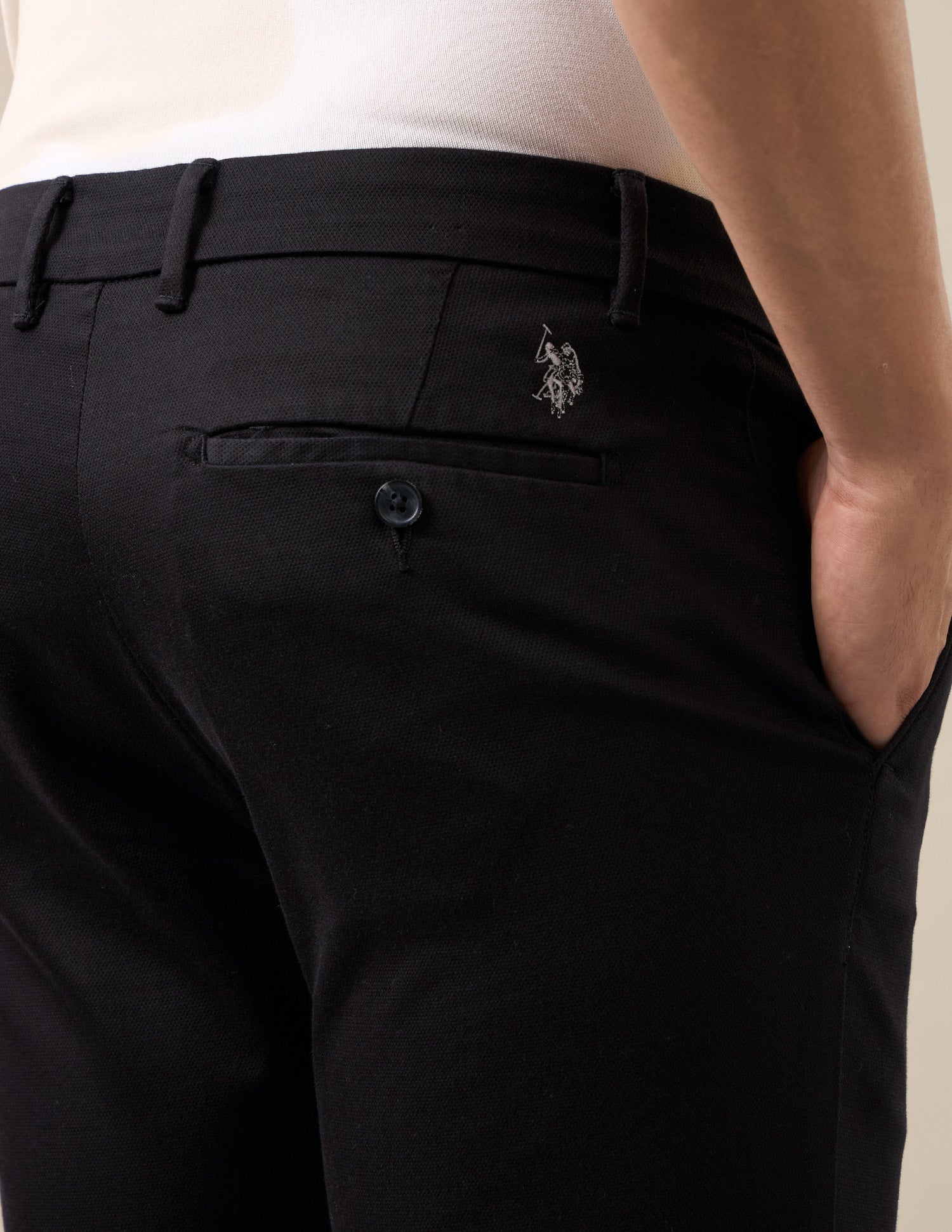 Mid Rise Austin Slim Fit Trousers Black - U.S. Polo Assn. India | Large