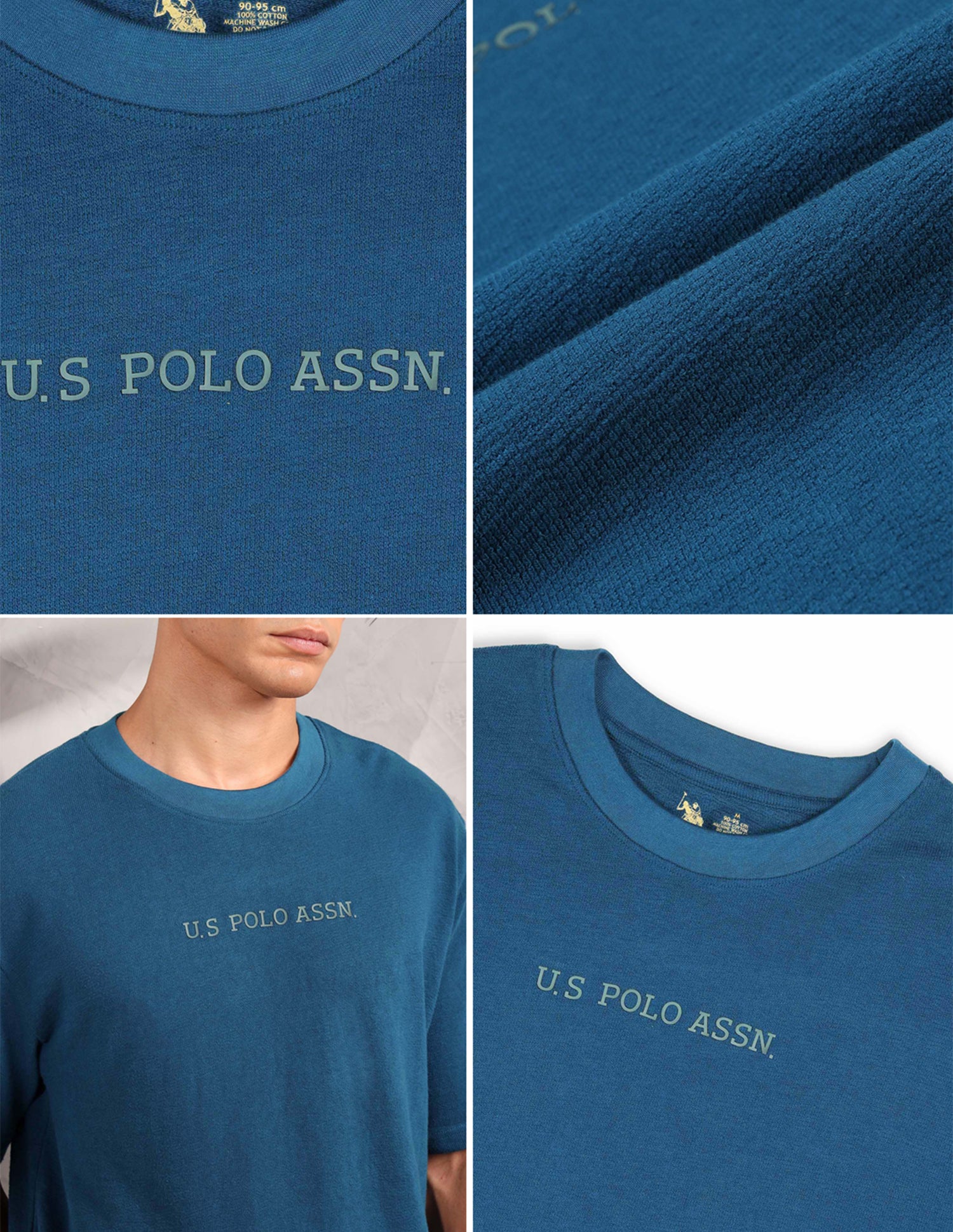 Pure Cotton Oversized Fit PE004 Lounge T-Shirt - Pack Of 1 Sailor Blue - U.S. POLO ASSN. | Large