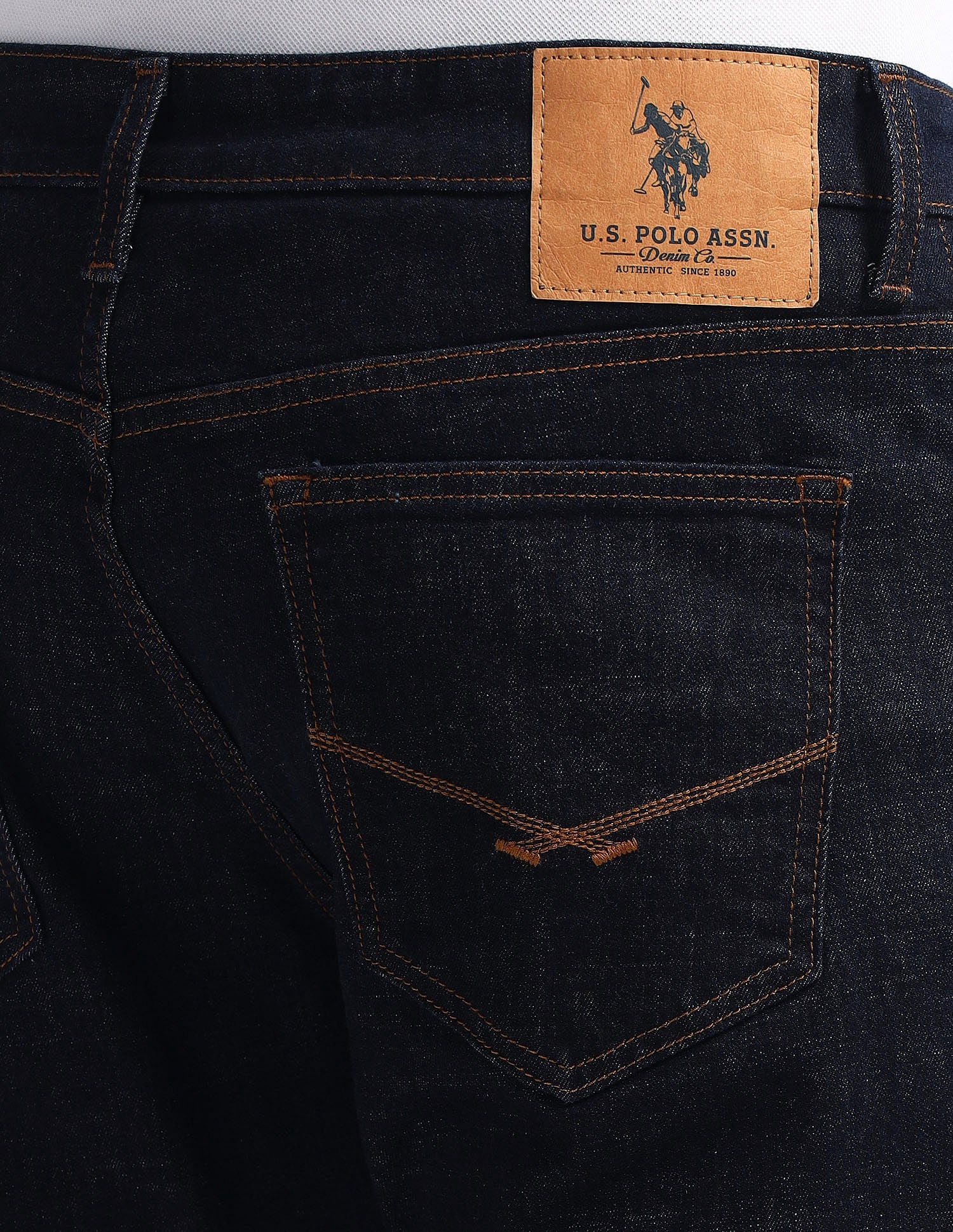 Brandon Slim Tapered Fit Rinse Jeans Dark Blue - U.S. Polo Assn. India | Large