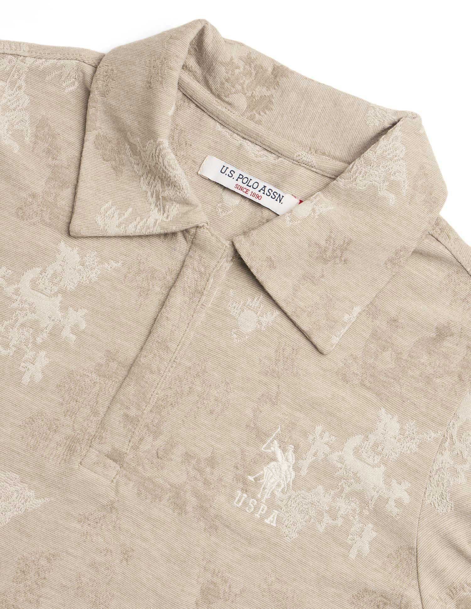 Floral Self Design Regular Fit Top Beige - U.S. POLO ASSN. | Large