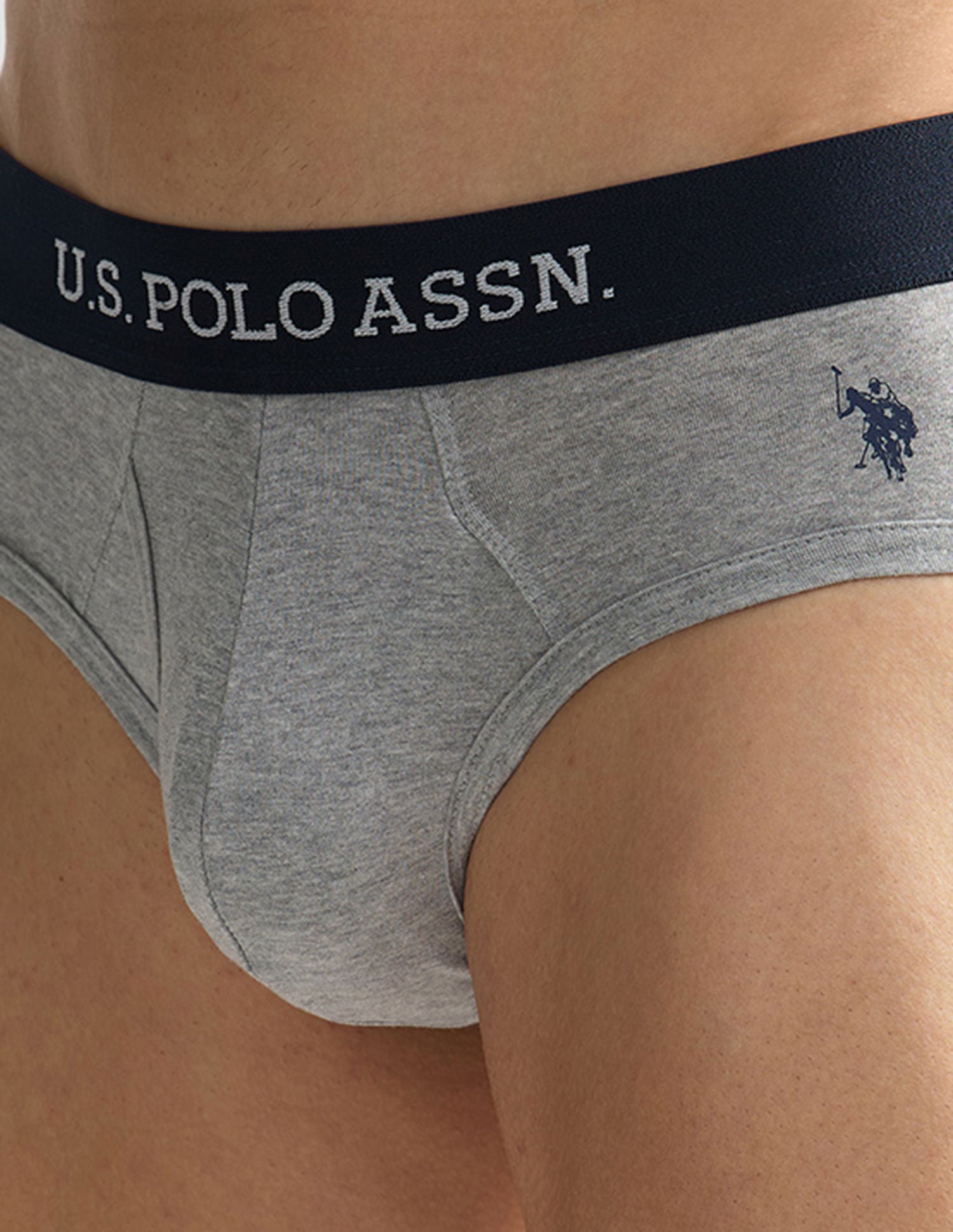 Elasticized Waist OEB11 Briefs - Pack Of 2 Weathervane and Grey Melange - U.S. POLO ASSN. | Large