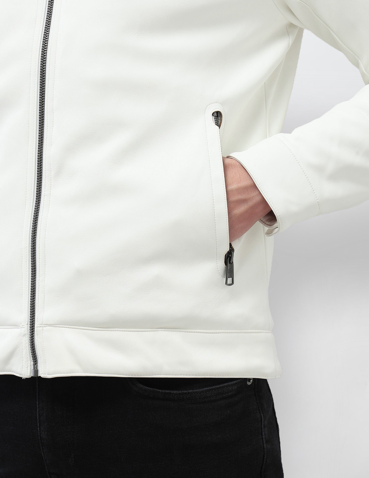 Solid Regular Fit Jacket Off White - U.S. Polo Assn. India | Large