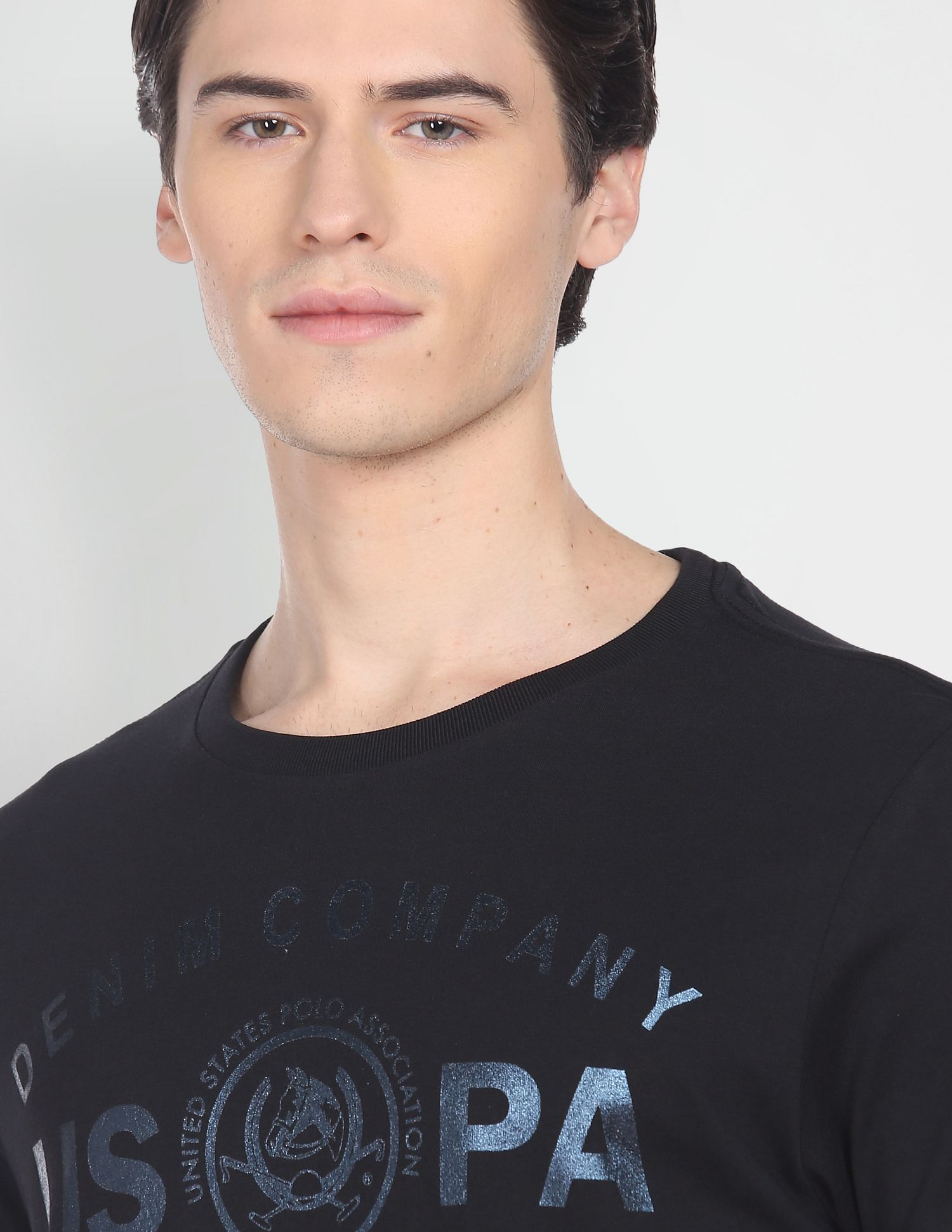 Iconic Brand Print T-Shirt Black - U.S. Polo Assn. India | Large