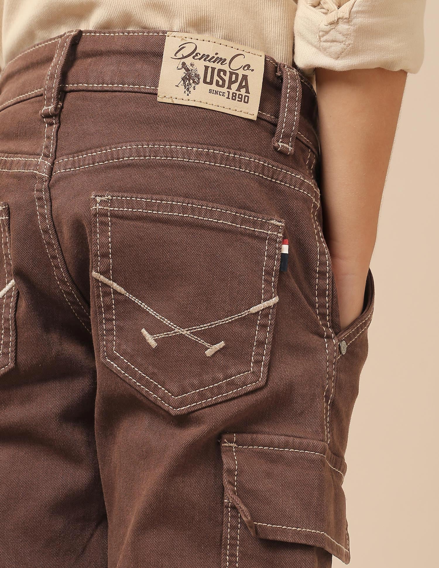 Boys Relaxed Fit Mid Rise Jeans Choco - U.S. POLO ASSN. | Large