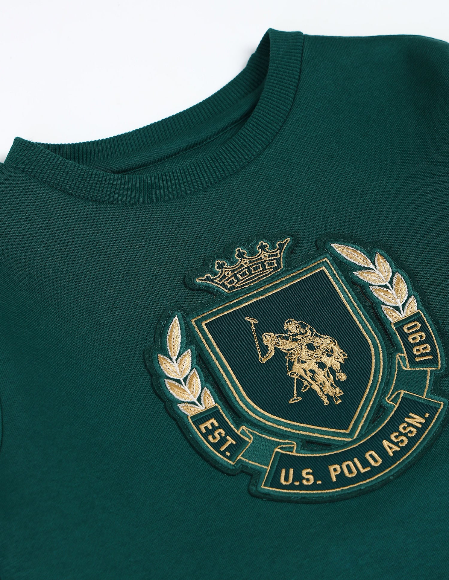 Boys Appliqued Sweatshirt Whitecap Grey - U.S. POLO ASSN. | Large