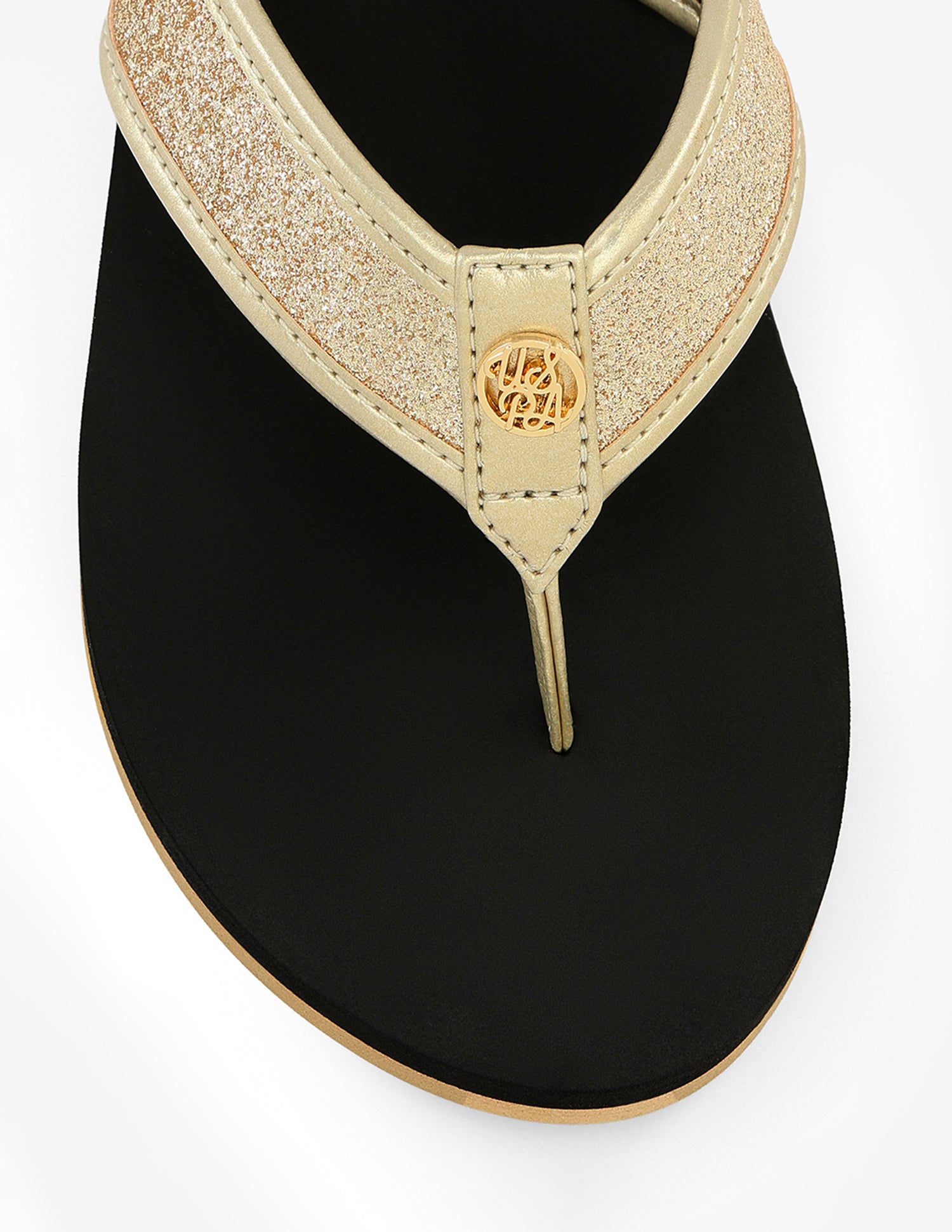 Kirei Glitter Flip Flops Black - U.S. Polo Assn. India | Large