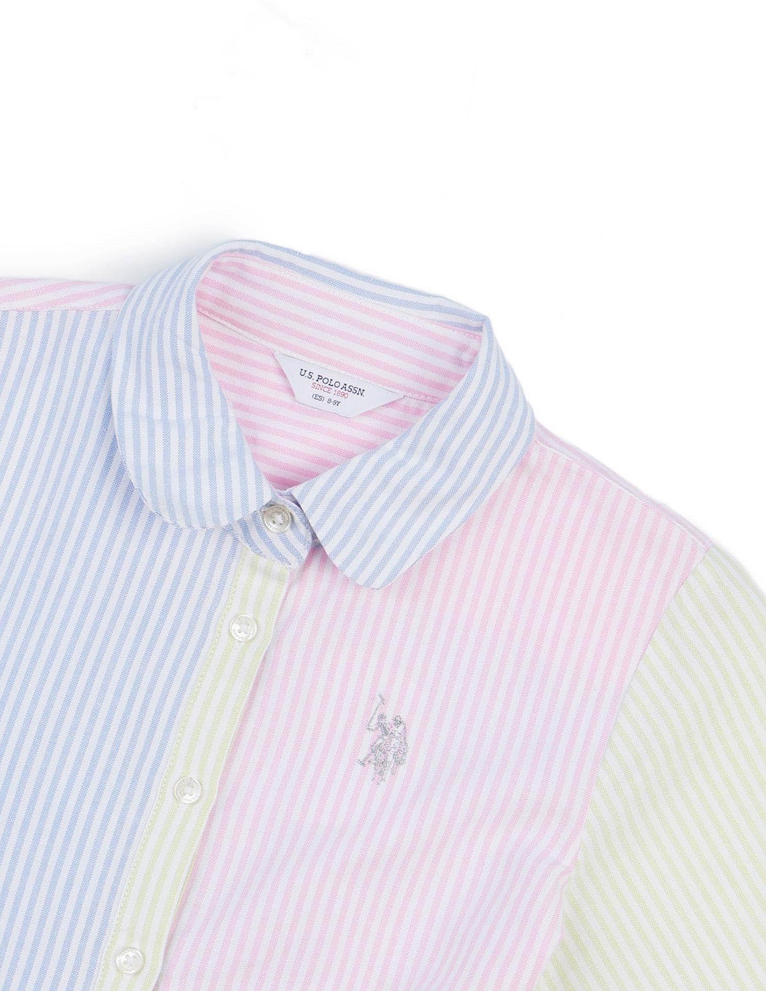 Girls Vertical Striped Shirt Dress Multi - U.S. POLO ASSN. | Large