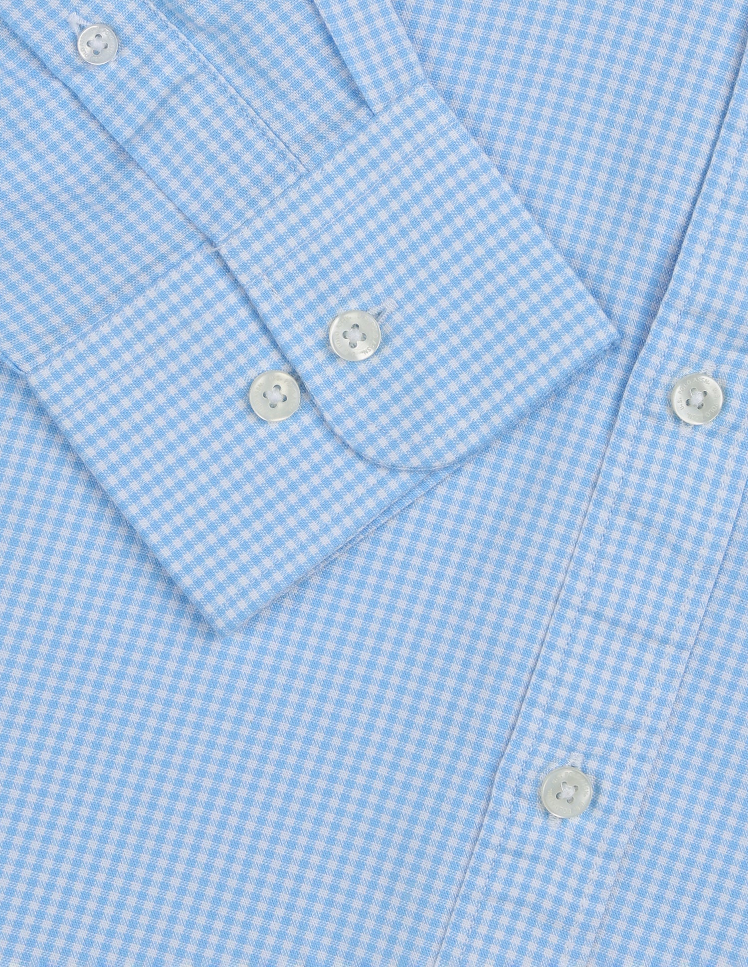Gingham Checked Tailored Fit Shirt Light Blue - U.S. POLO ASSN. | Large