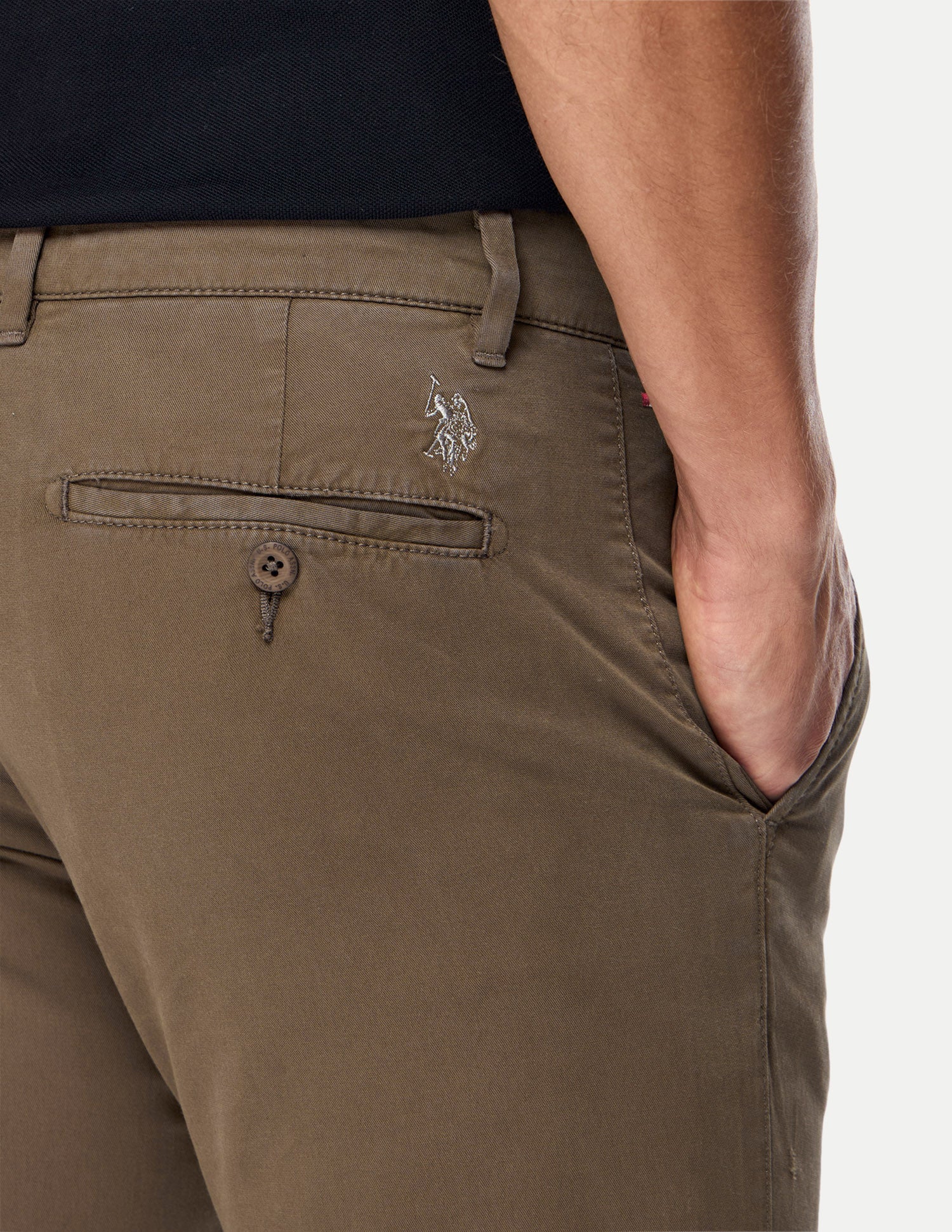 Denver Slim Fit Twill Trousers Brown - U.S. Polo Assn. India | Large