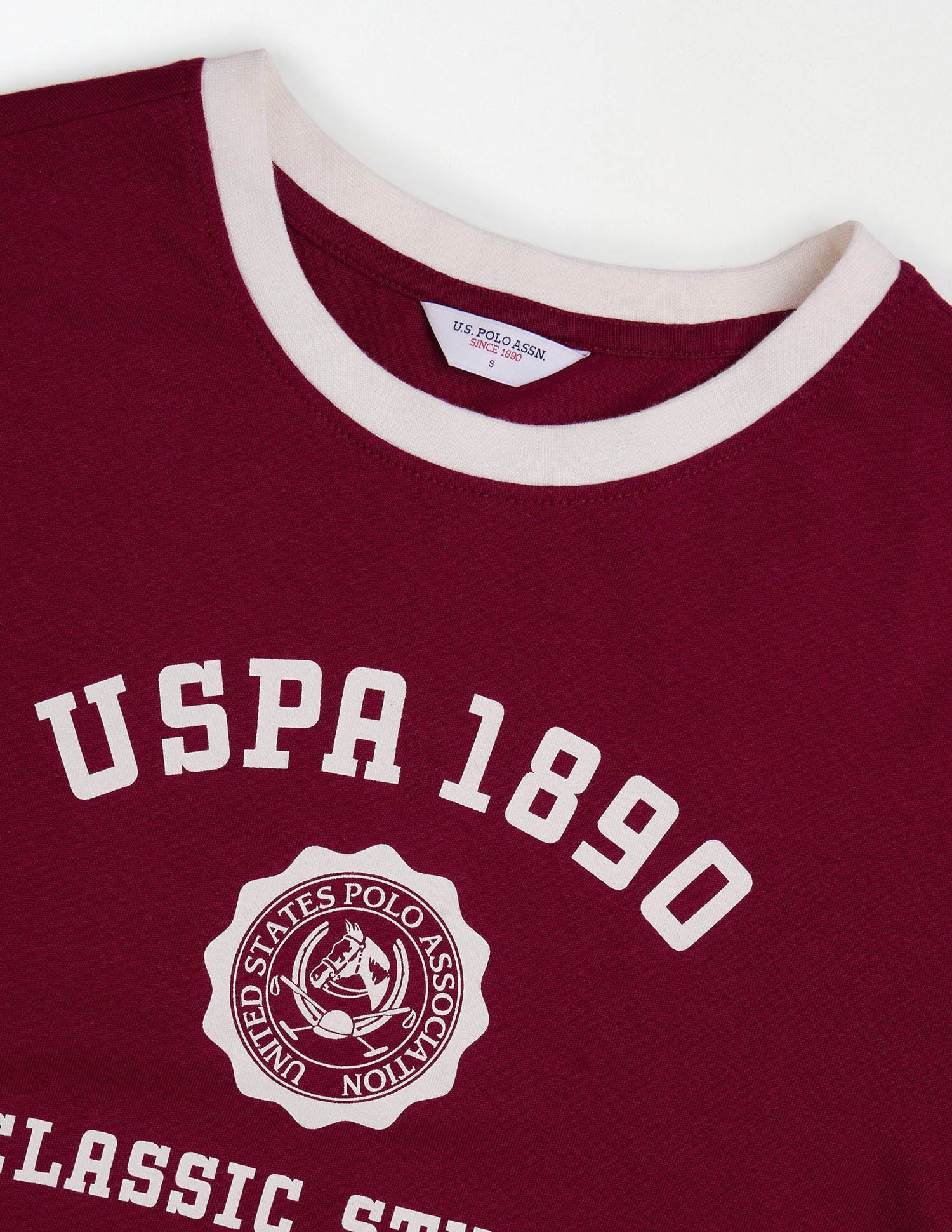 Fitted Brand Printed T-Shirt Dark Red - U.S. Polo Assn. India | Large