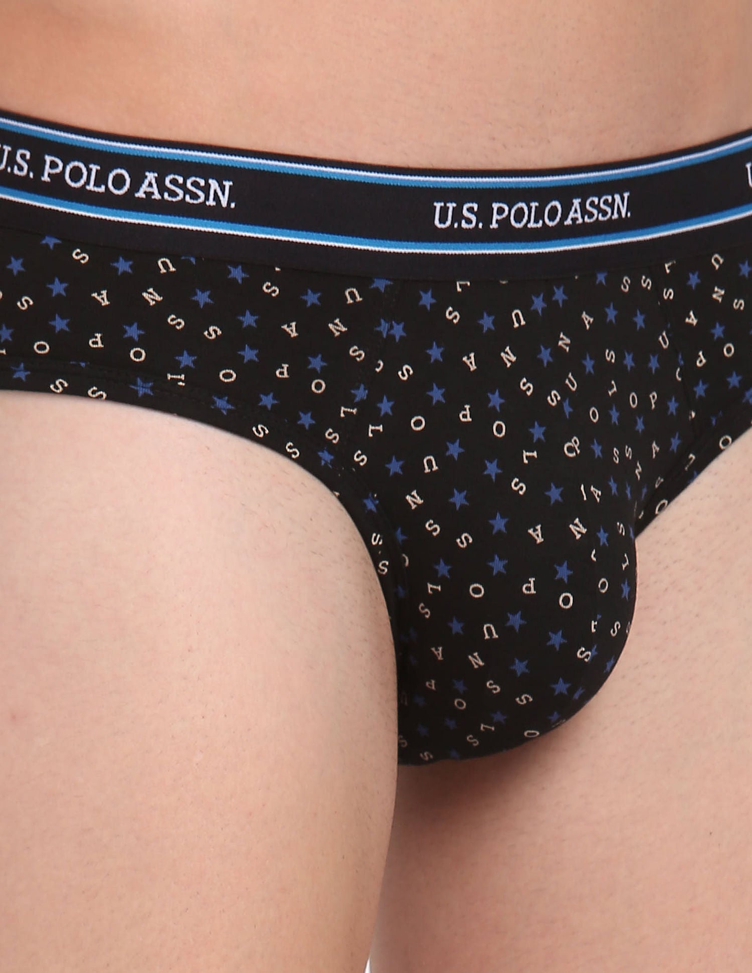 Printed Cotton Stretch Jersey I615 Briefs - Pack Of 1 Black - U.S. POLO ASSN. | Large