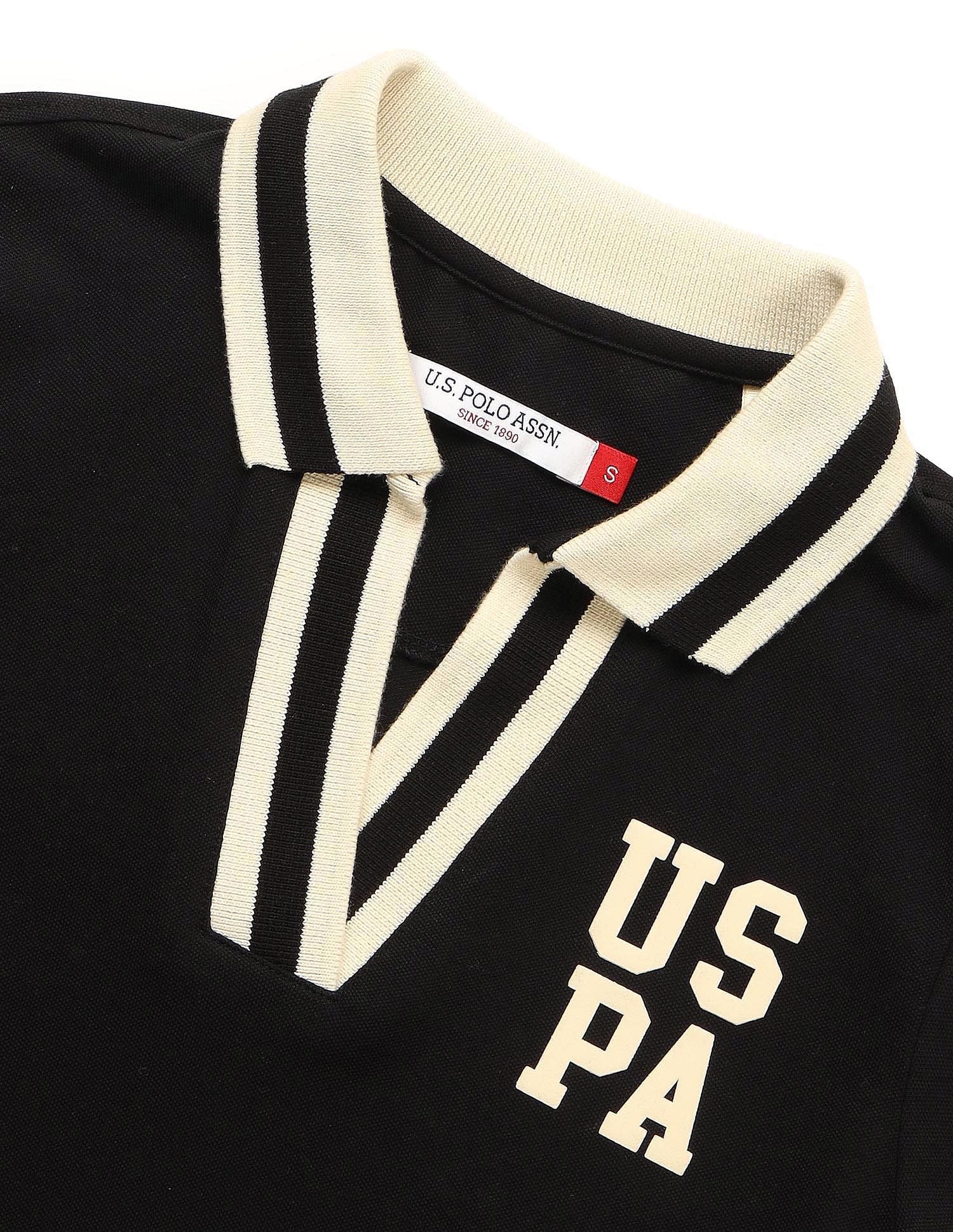 Tipped Collar Regular Fit Polo Shirt Black - U.S. POLO ASSN. | Large