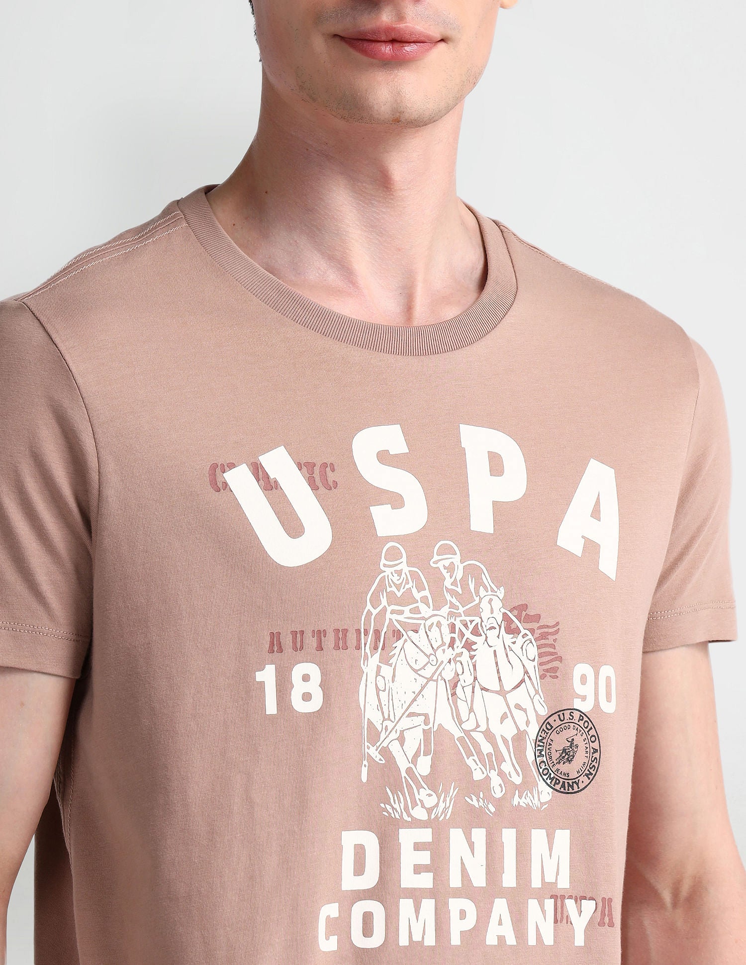 Muscle Fit Typography T-Shirt White - U.S. POLO ASSN. | Large