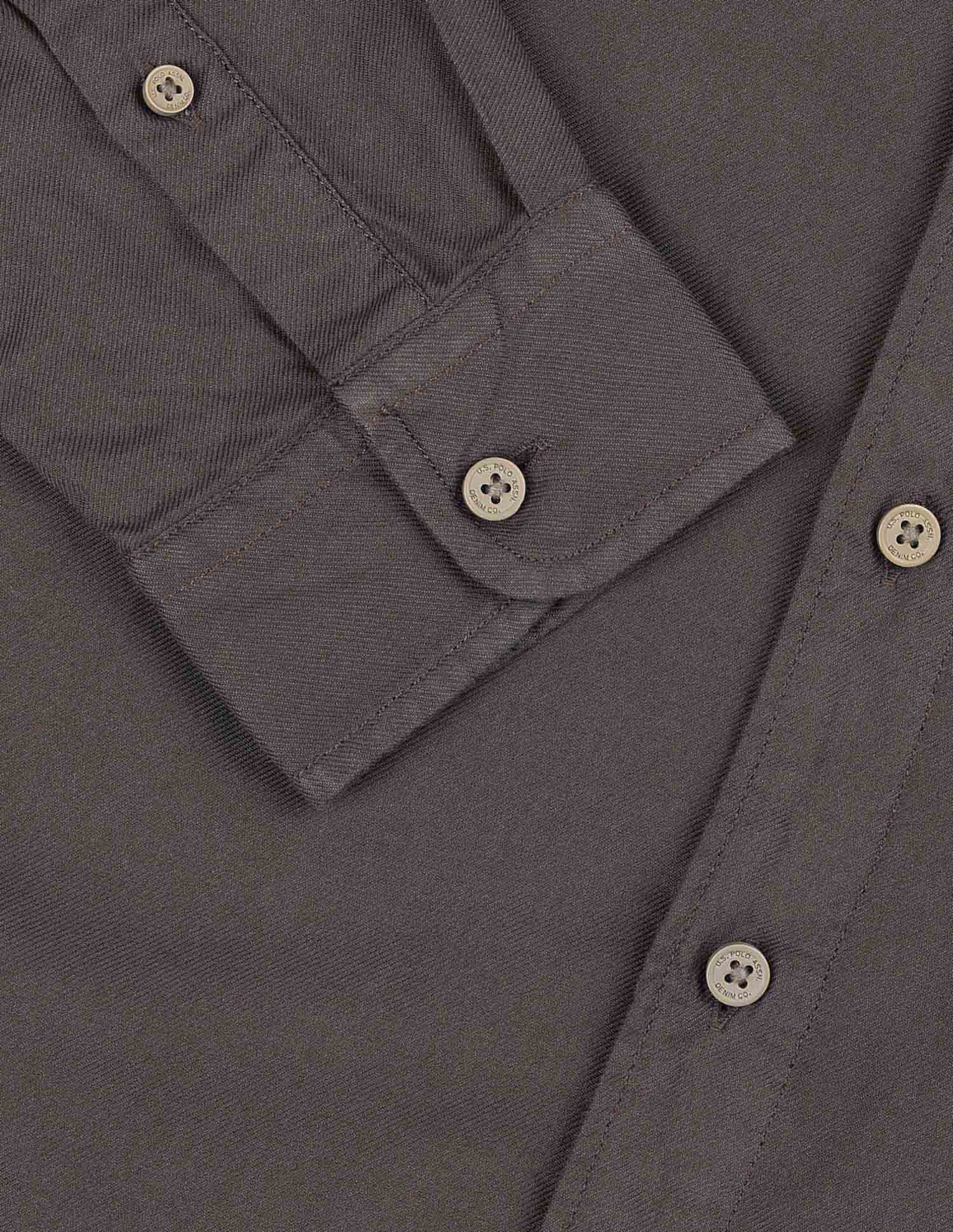 Twill Pure Cotton Shirt Choco - U.S. POLO ASSN. | Large