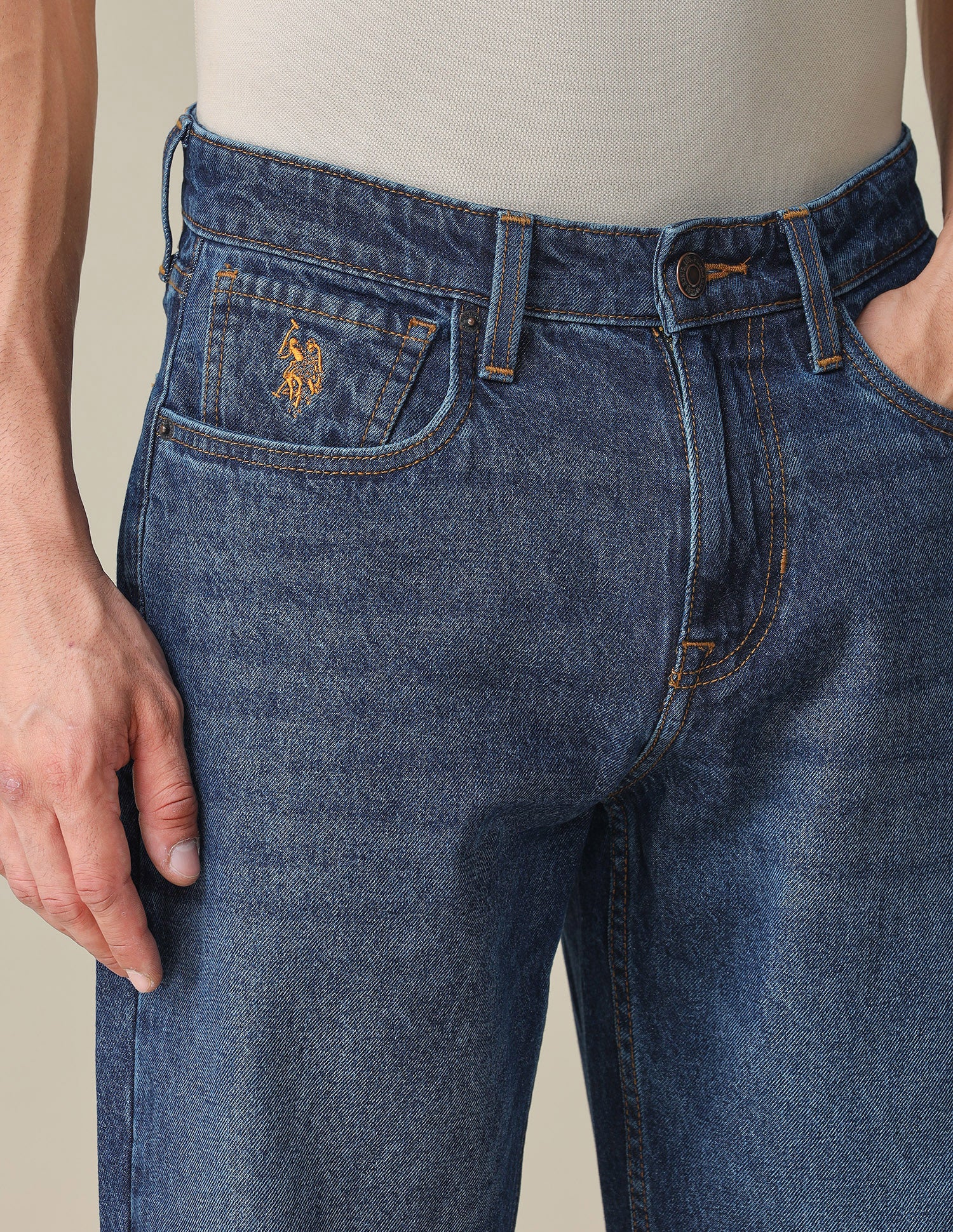 Shawn Relaxed Fit Blue Jeans Dark Indigo - U.S. POLO ASSN. | Large