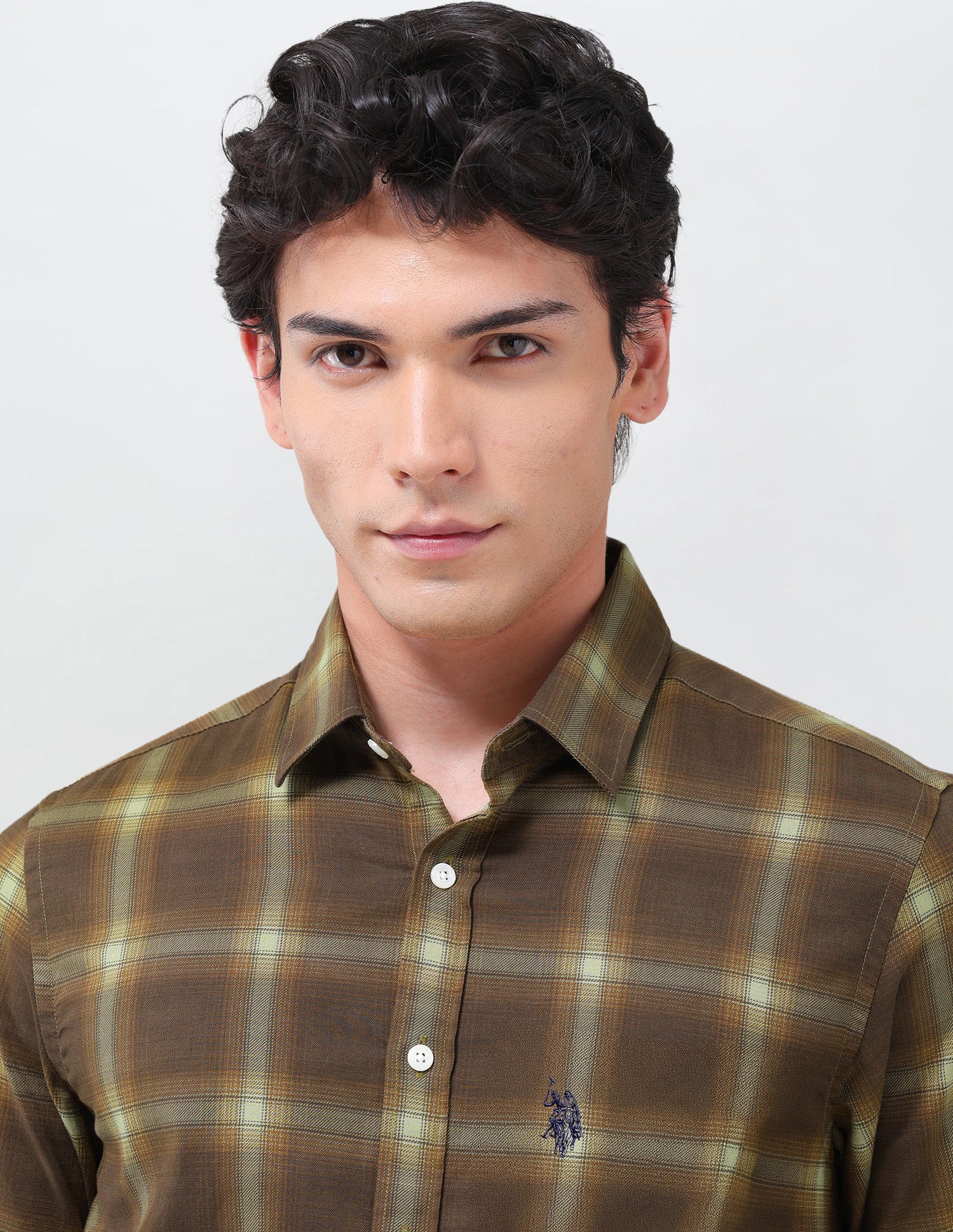 Tailored Fit Oxford Shirt Light Brown - U.S. Polo Assn. India | Large