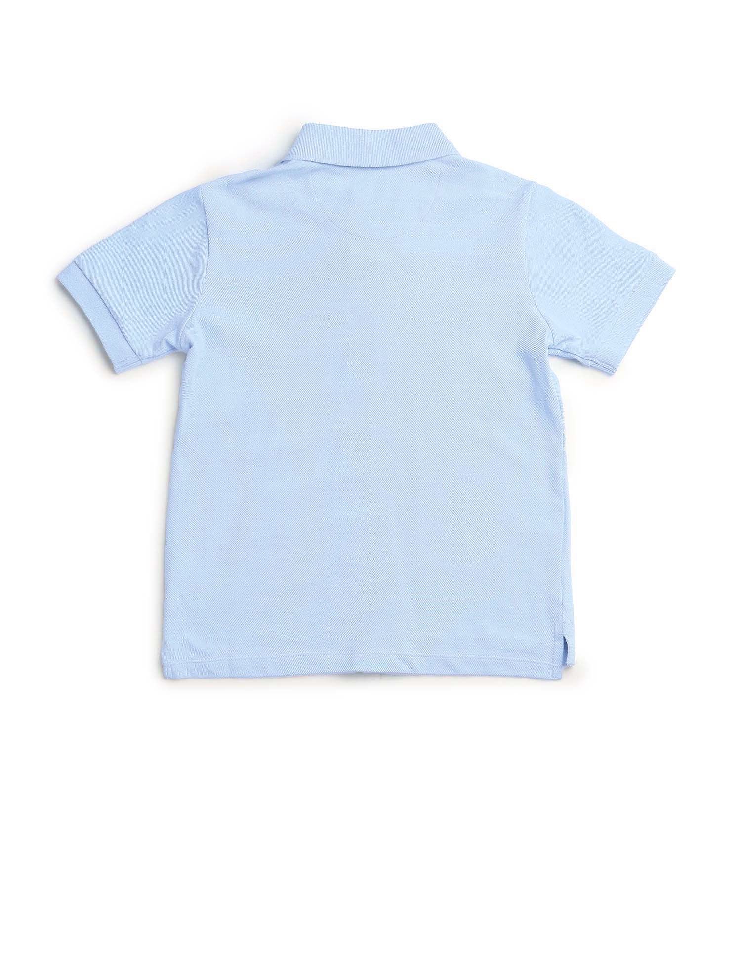 Boys Graphic Brand Printed Regular Fit Polo Shirt Light Blue - U.S. POLO ASSN. | Large