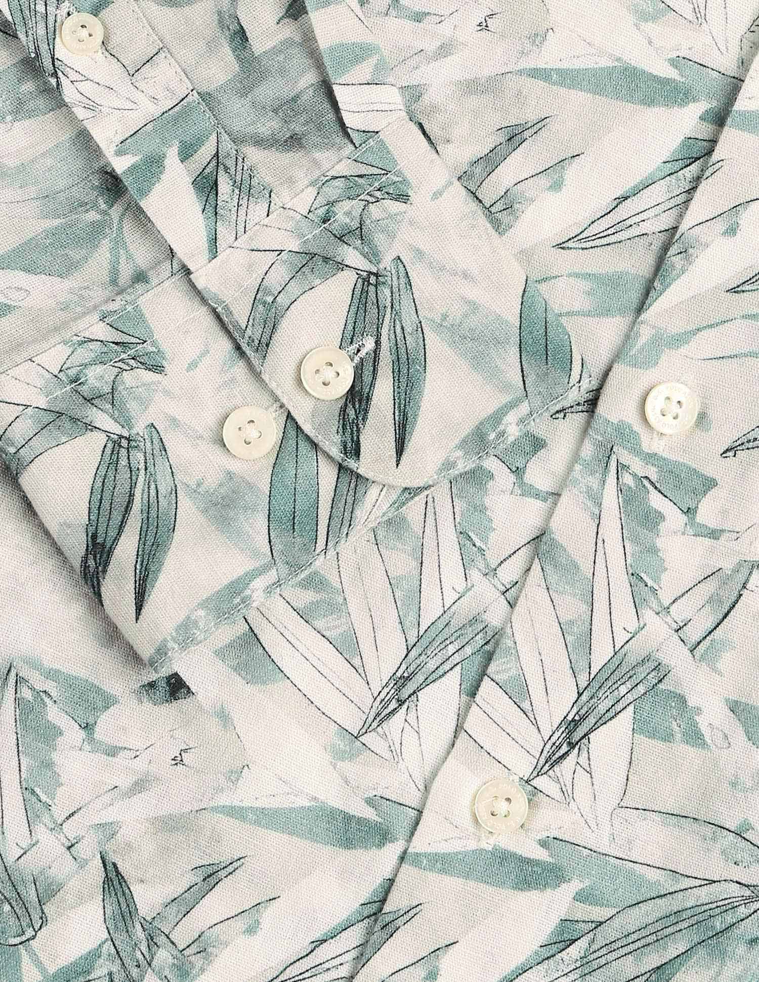 Tropical Printed Tailored Fit shirt Green - U.S. POLO ASSN. | Large