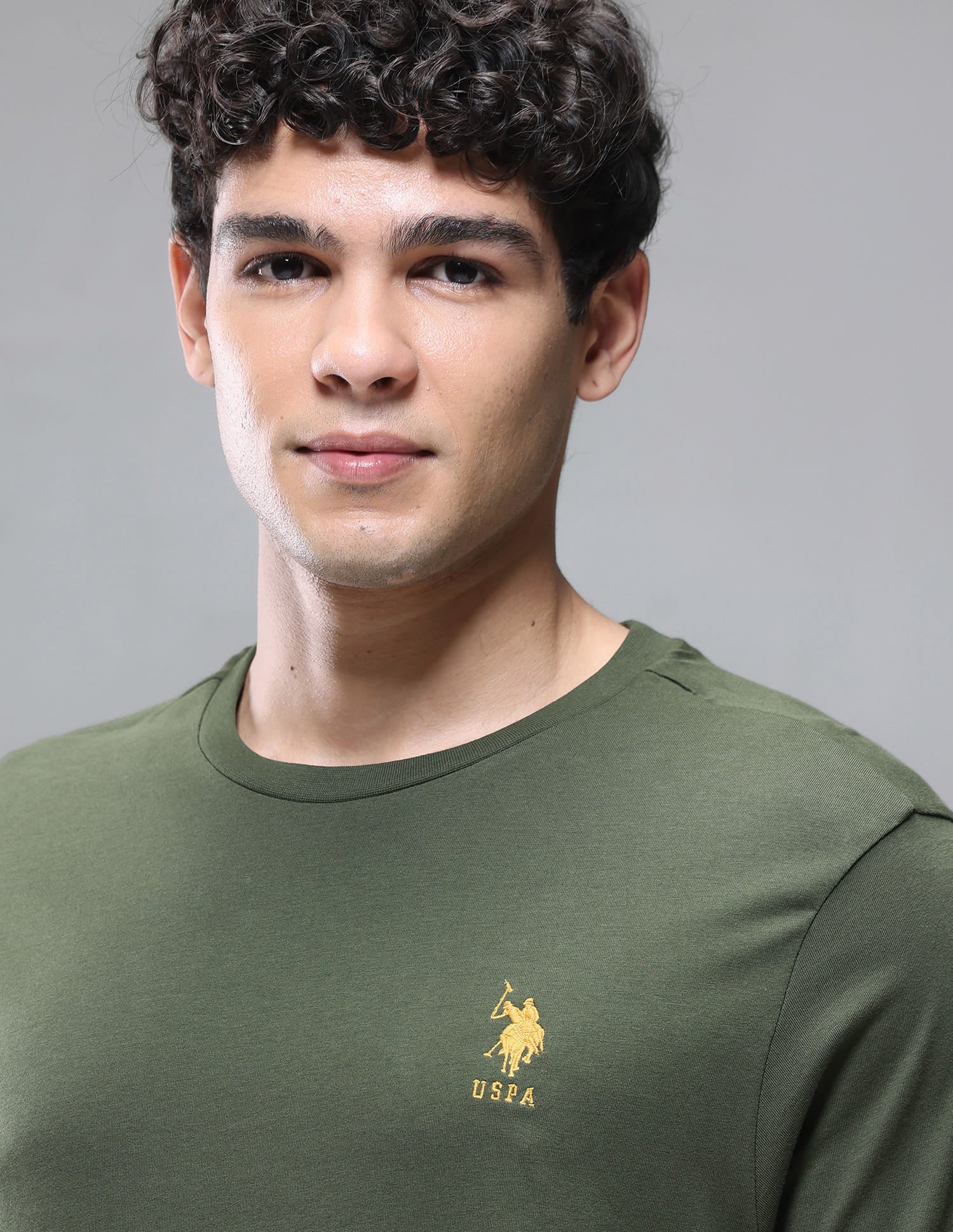 Tonal Logo Cotton 1633 Lounge T-Shirt - Pack Of 2 Olive and Blue Mel - U.S. Polo Assn. India | Large