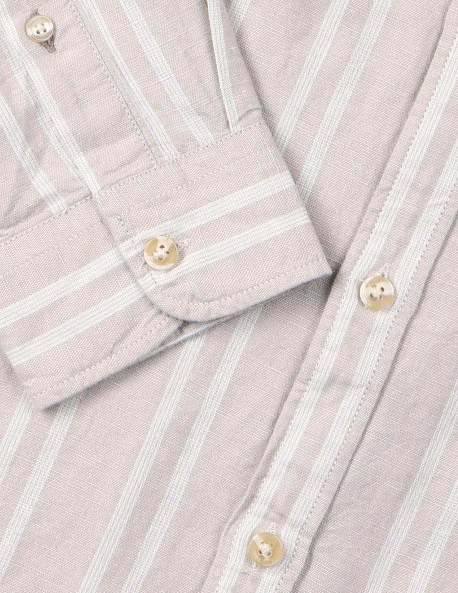 Vertical Striped Regular Fit Shirt Khaki - U.S. Polo Assn. India | Large