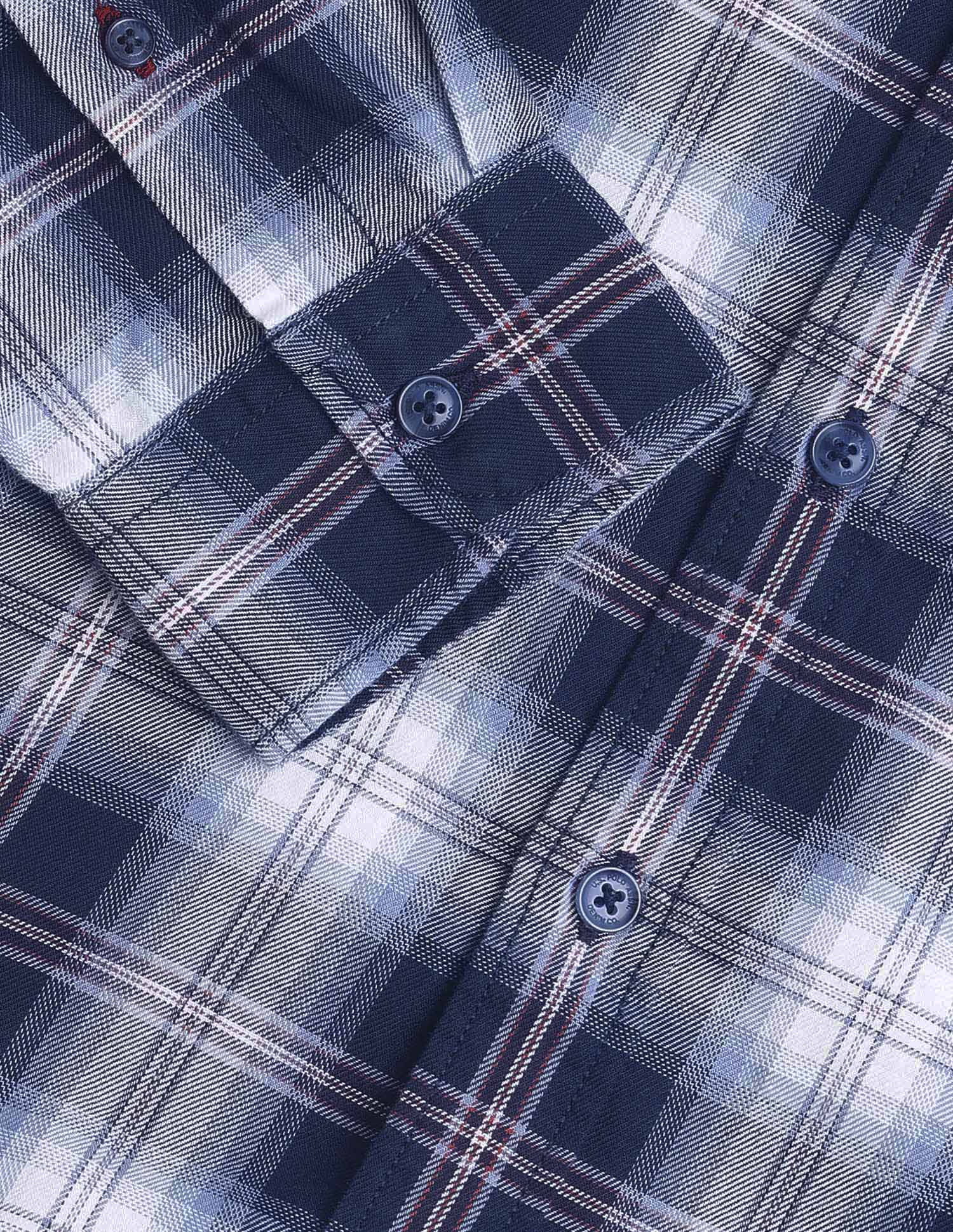 Pure Cotton Plaid Checked Shirt Navy - U.S. Polo Assn. India | Large